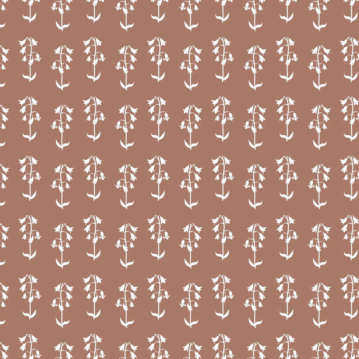 BLUEBELLS SILHOUETTE PATTERN - MOCHA MOUSSE