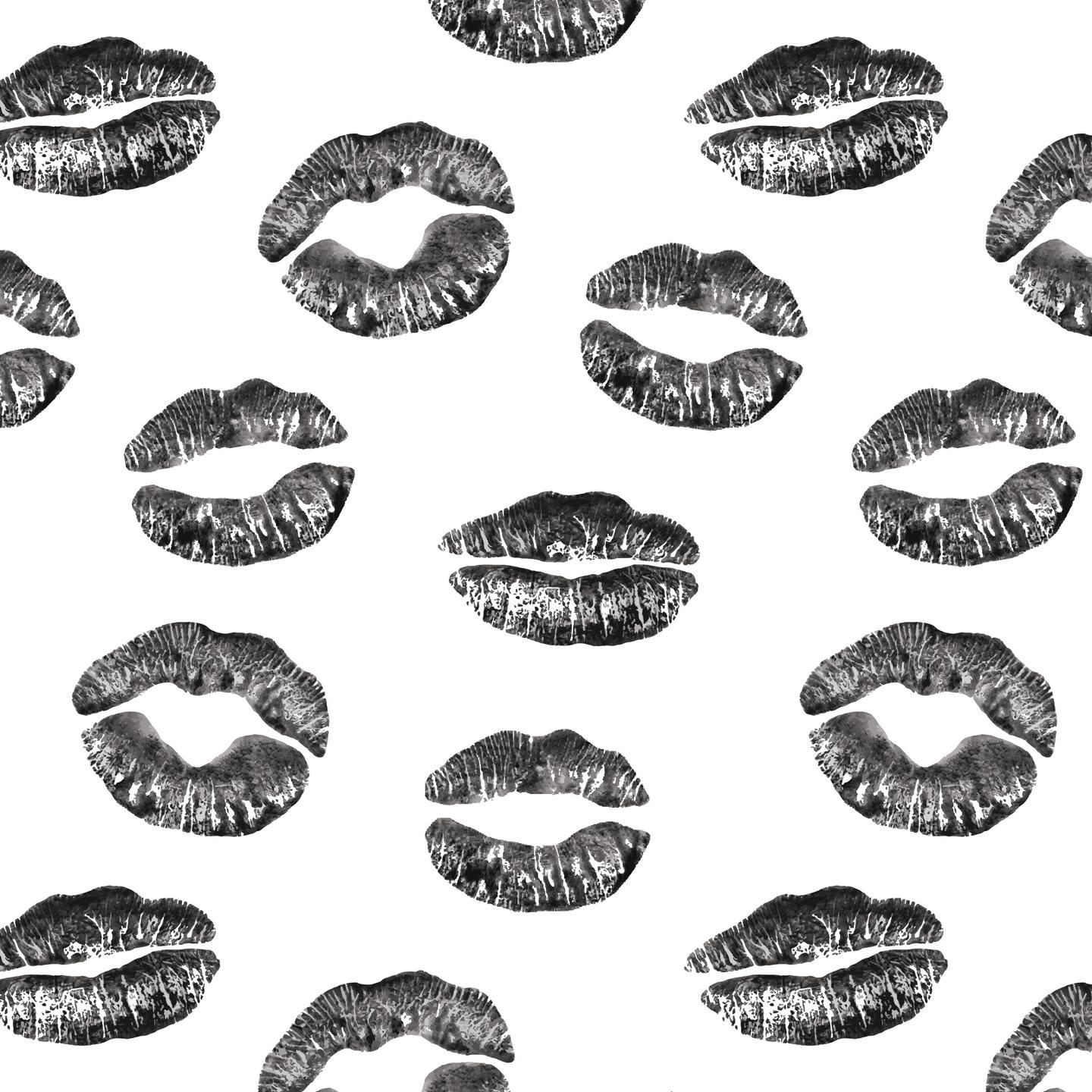 LIPS KISSES SMOOCHES - BLACK / WHITE