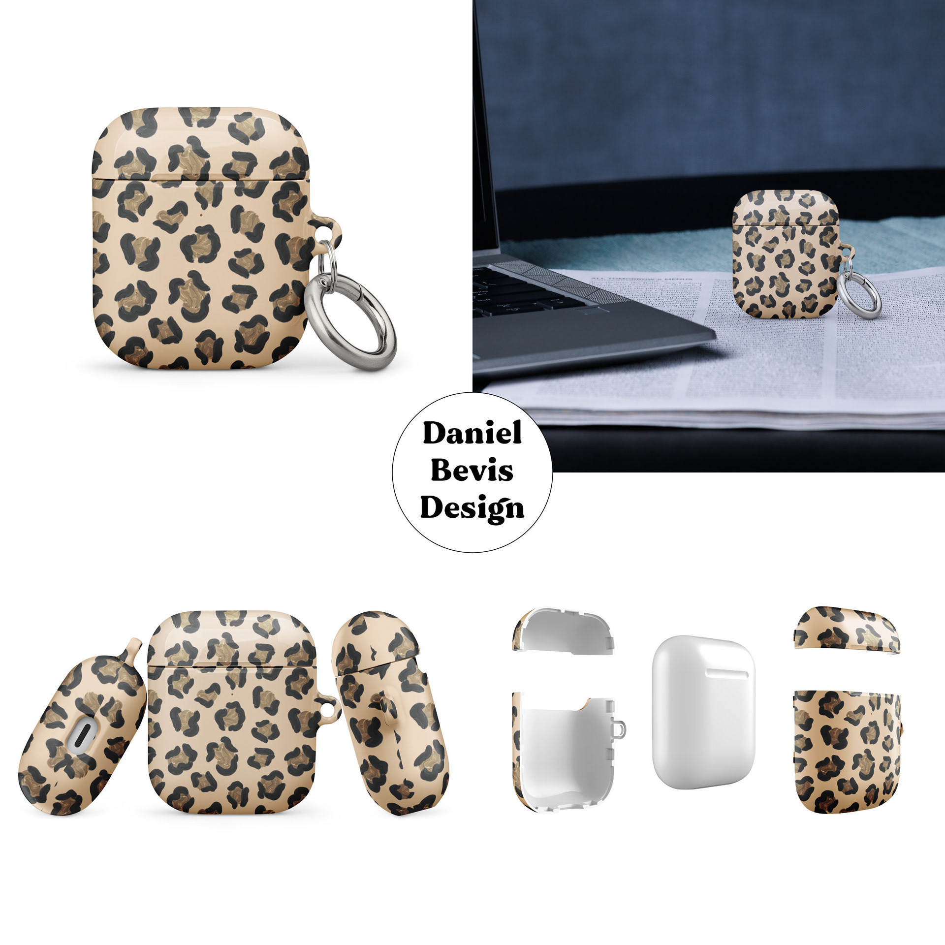 LEOPARD PRINT 1 - CLASSIC_AIRPOD GEN 1 CASES MOCKUPS COLLAGE