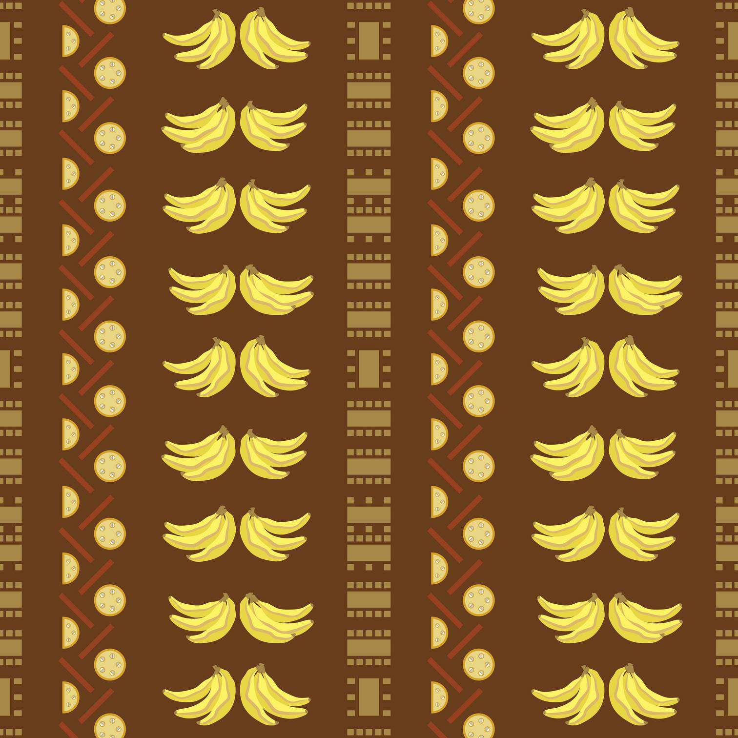 BANANA GEO STRIPES PRINT - EARTH BROWN