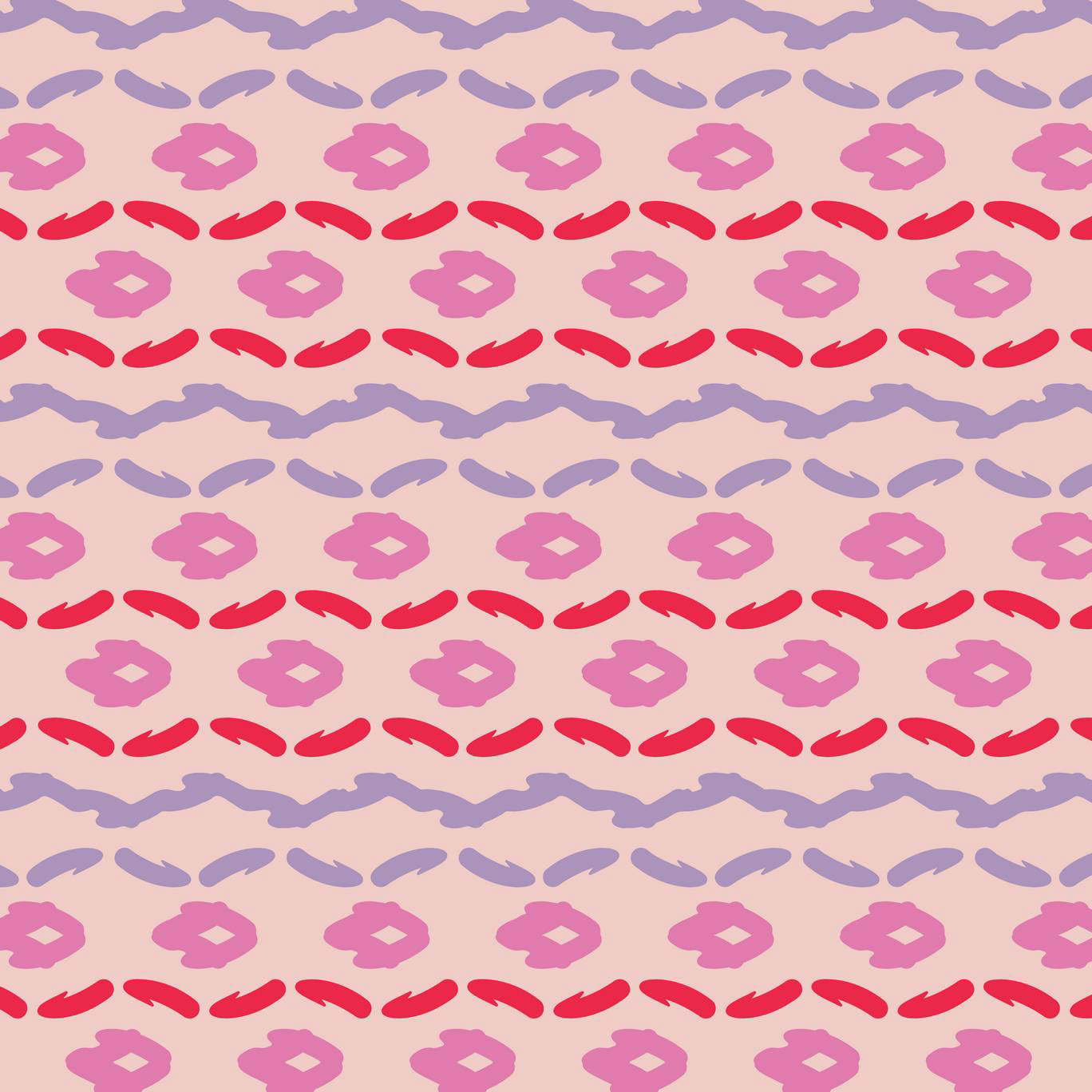 AIRY ABSTRACT FLOW - FUCHSIA, RED, LAVENDER & CREAM