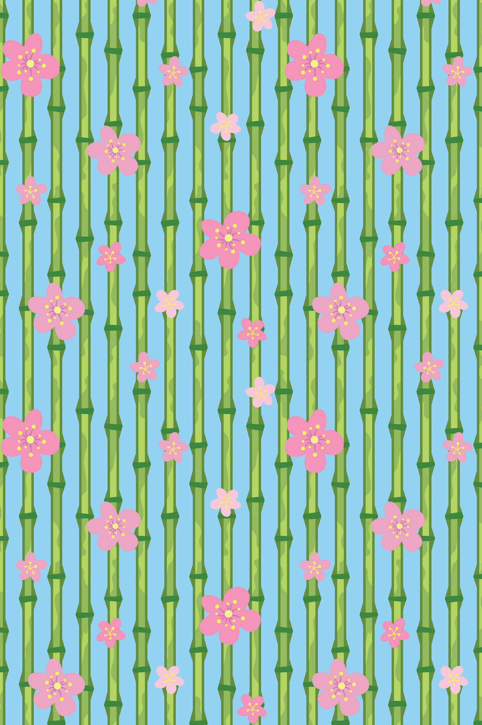 BAMBOO & CHERRY BLOSSOMS - CELESTE BLUE