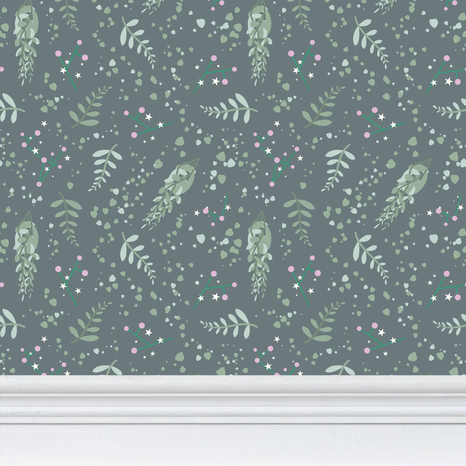 EUCALYPTUS FOLIAGE - CHARCOAL GREY_HOME WALLPAPER 1