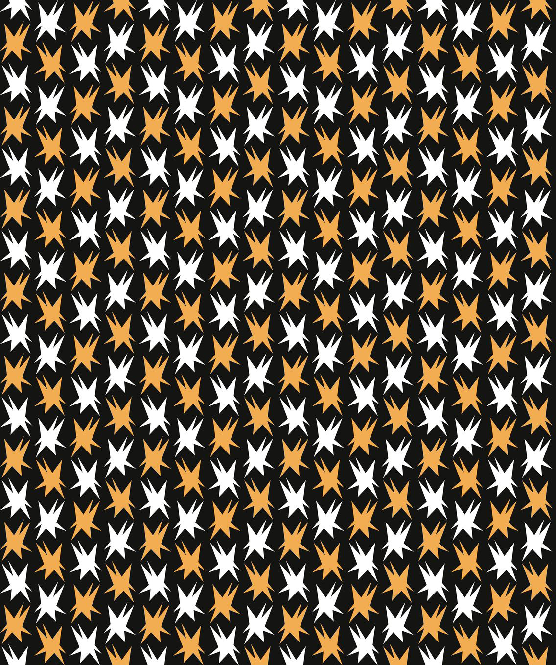 CRYSTAL GEO STARS - GOLD, BLACK & WHITE