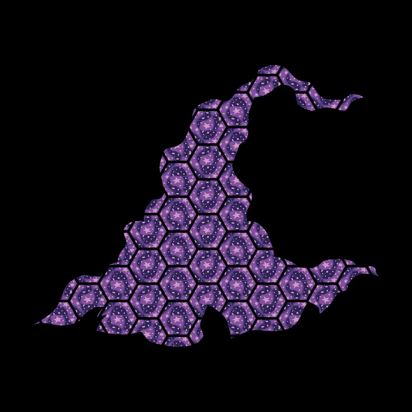 HEX GEO CHAOS - MYSTIC PURPLE - WITCHES HAT