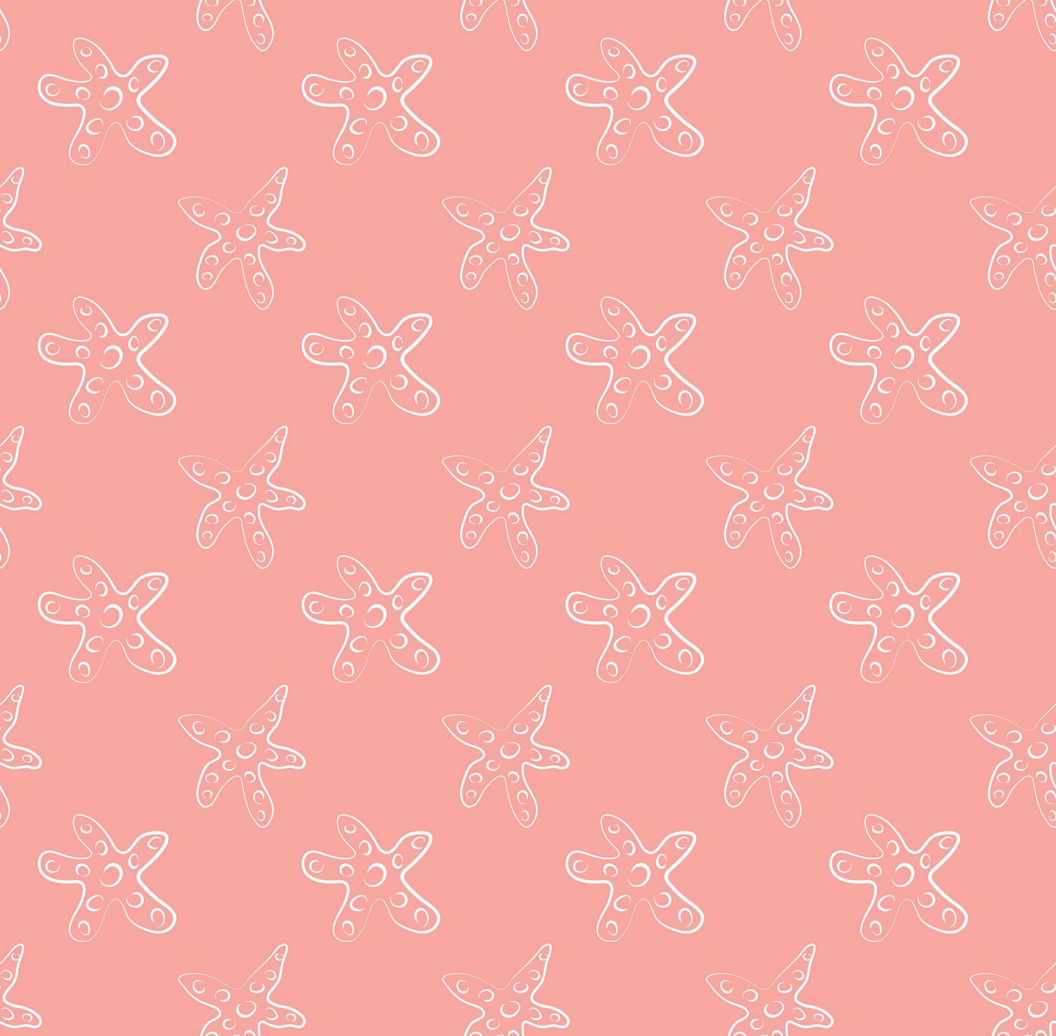 STARFISH 1 - CORAL & WHITE
