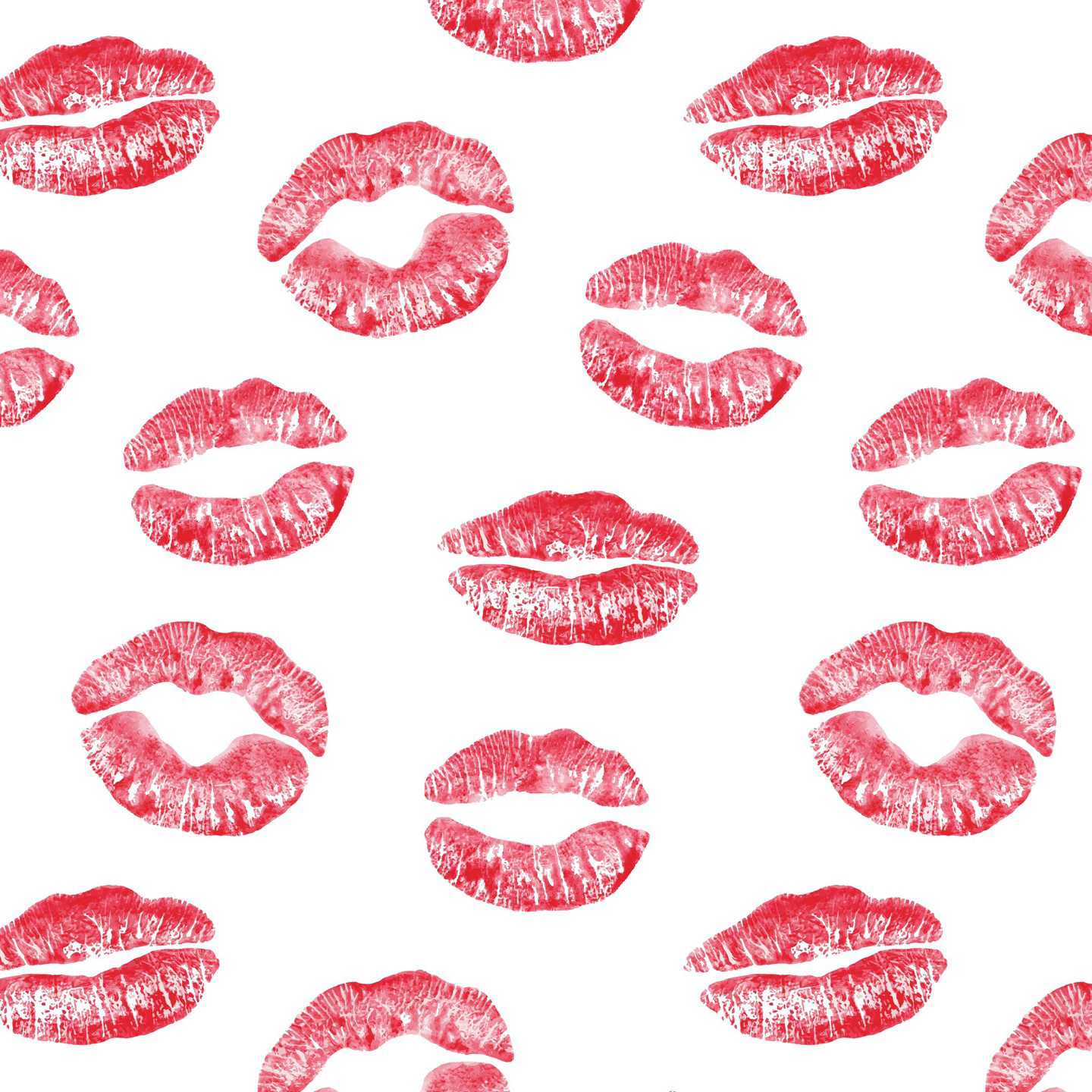 LIPS KISSES SMOOCHES - RED & WHITE