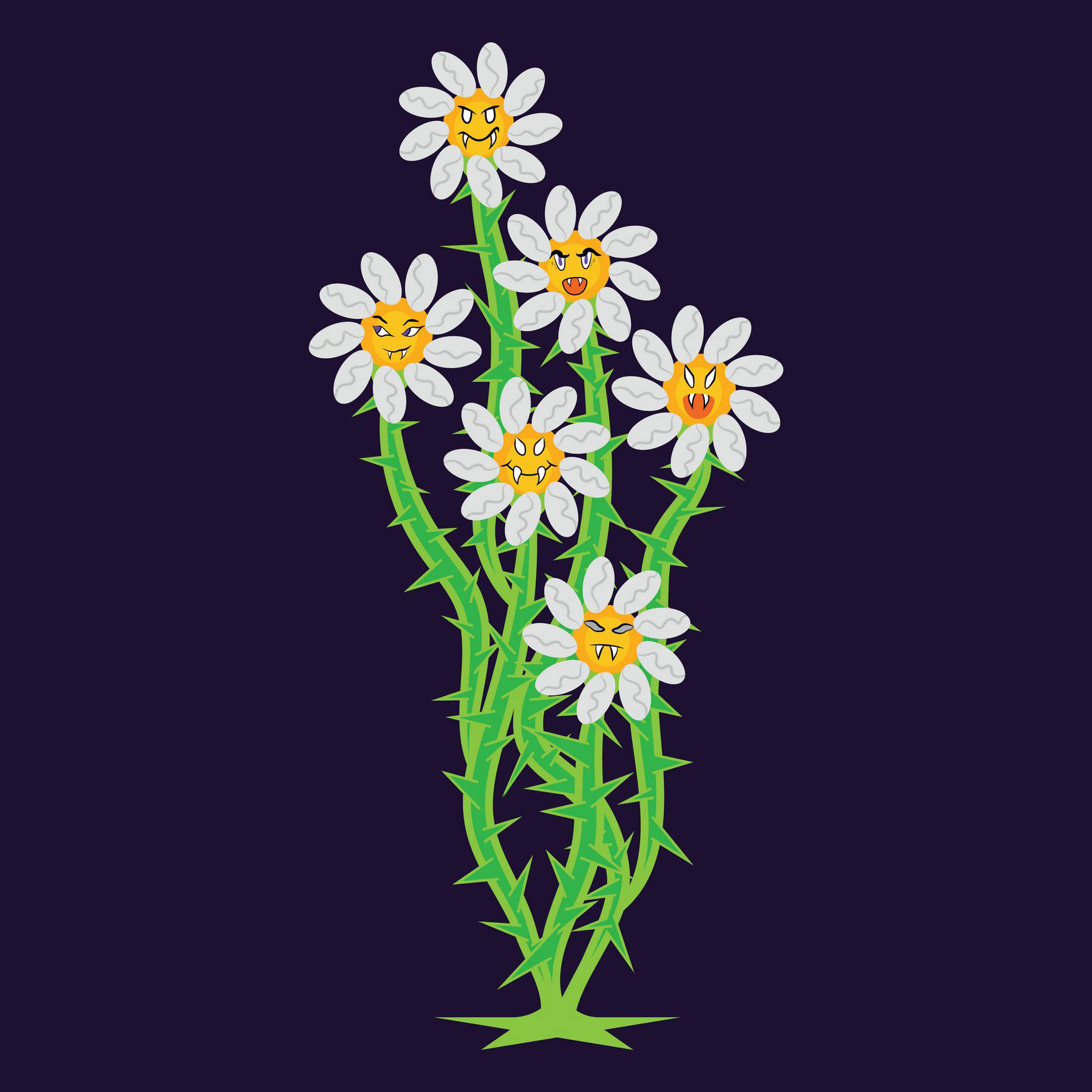 VAMPIRE SMILEY FLOWERS [DARK PURPLE]