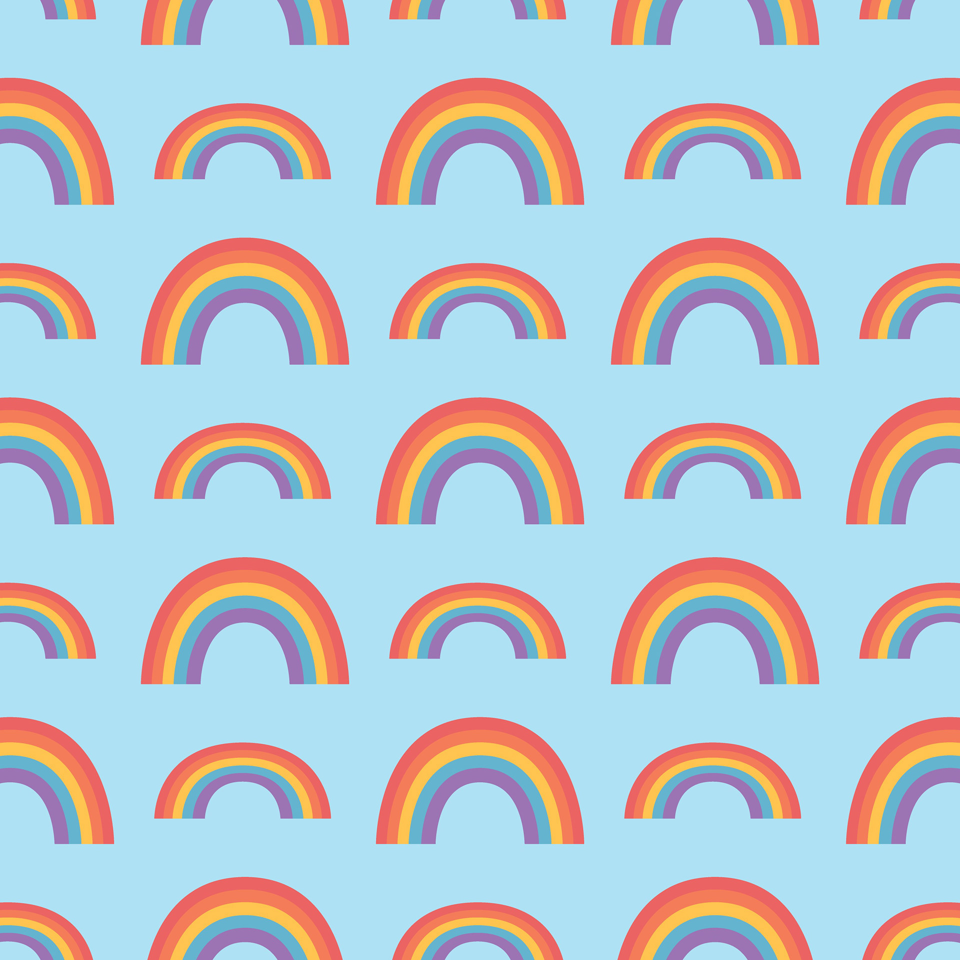 RAINBOWS PATTERN - SKY BLUE