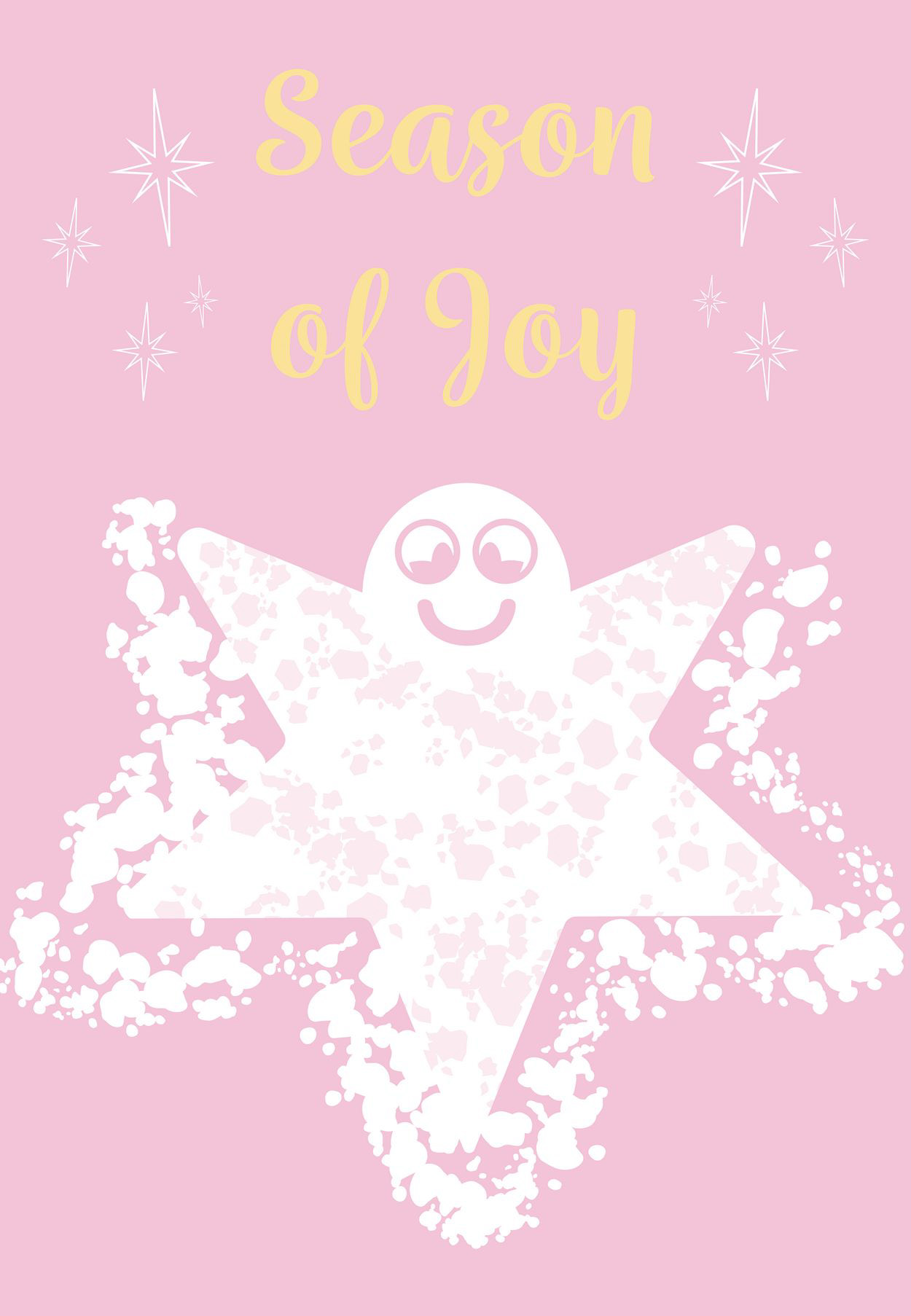 SNOW ANGELS - SEASON OF JOY XMAS CARD [PASTEL PINK]