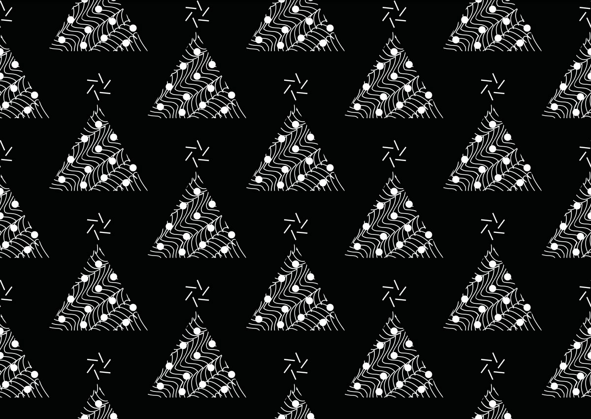 CHRISTMAS TREES PATTERN [BW]