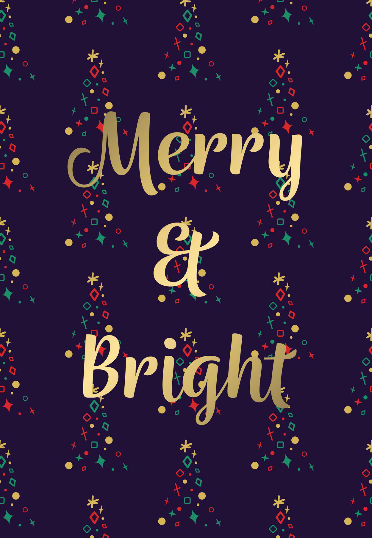 STARRY XMAS TREES PURPLE - MERRY & BRIGHT