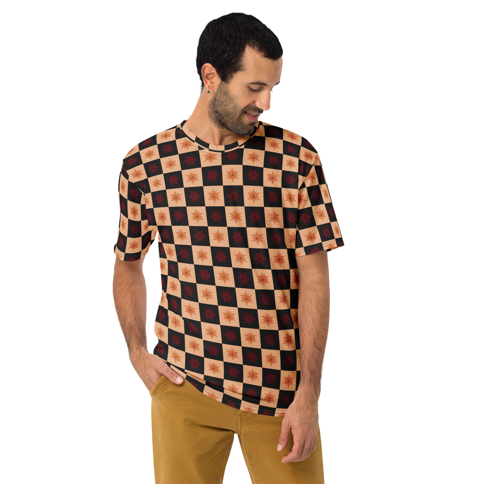 CHECK STARBURST - FIERY DRACONIC HERALDRY - ALL OVER T-SHIRT MENS LIFESTYLE 2