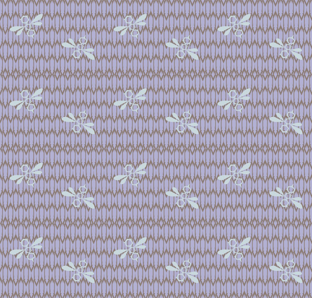 FIELD OF BEES PATTERN ~ LAVENDER CREAM