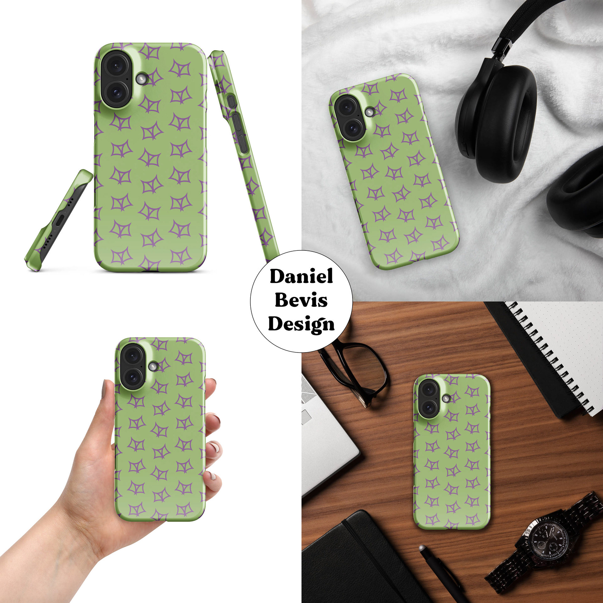 BATS 1 - GHOULISH PURPLE & GREEN_IPHONE CASE COLLAGE