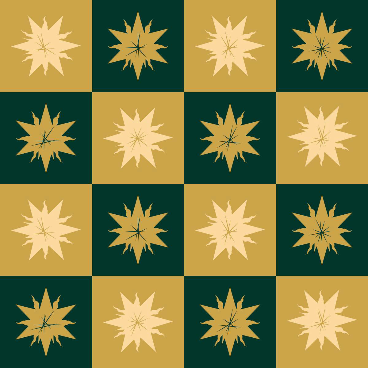 CHECK STARBURST - JADE GREEN & GOLD