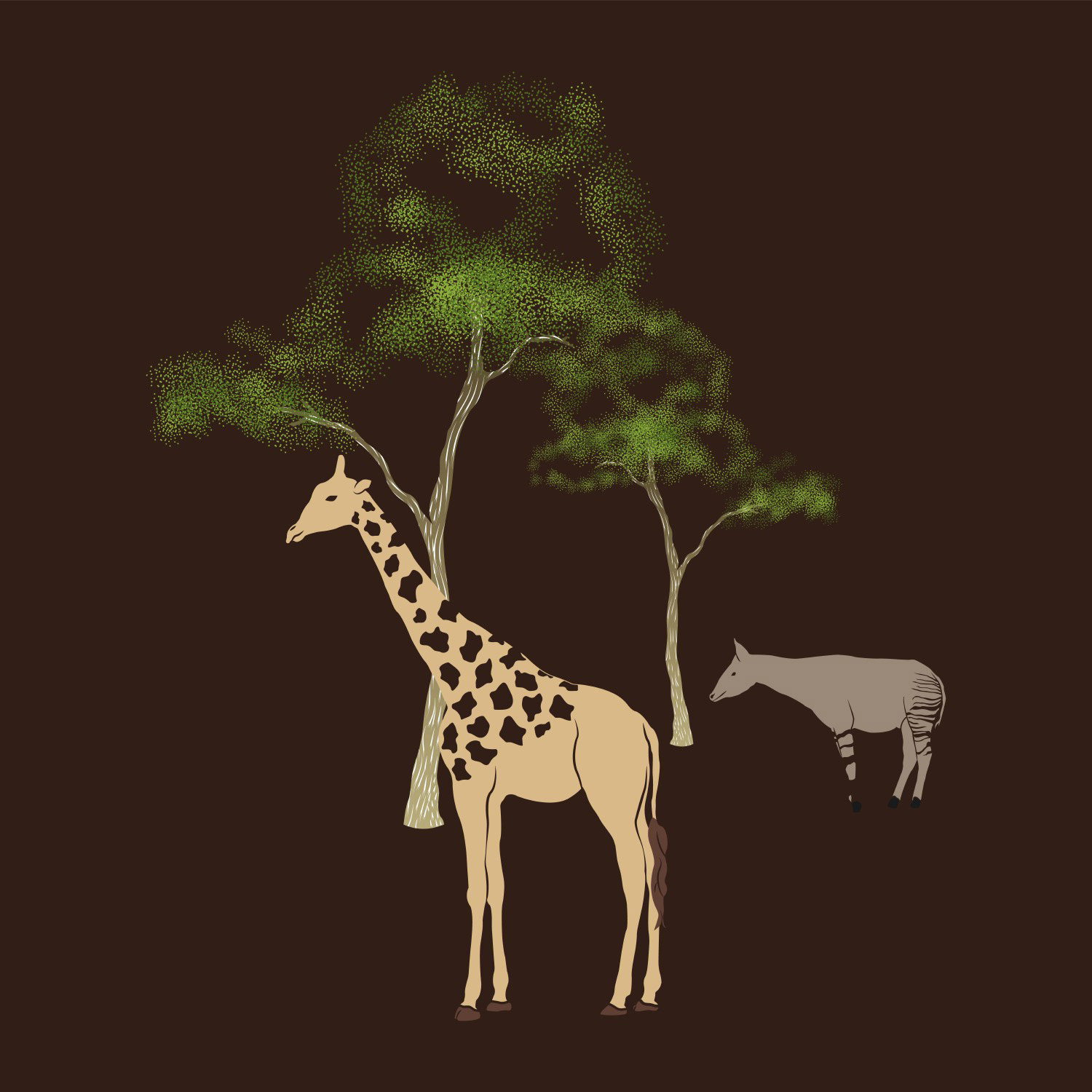 GIRAFFE & OKAPI PRINT