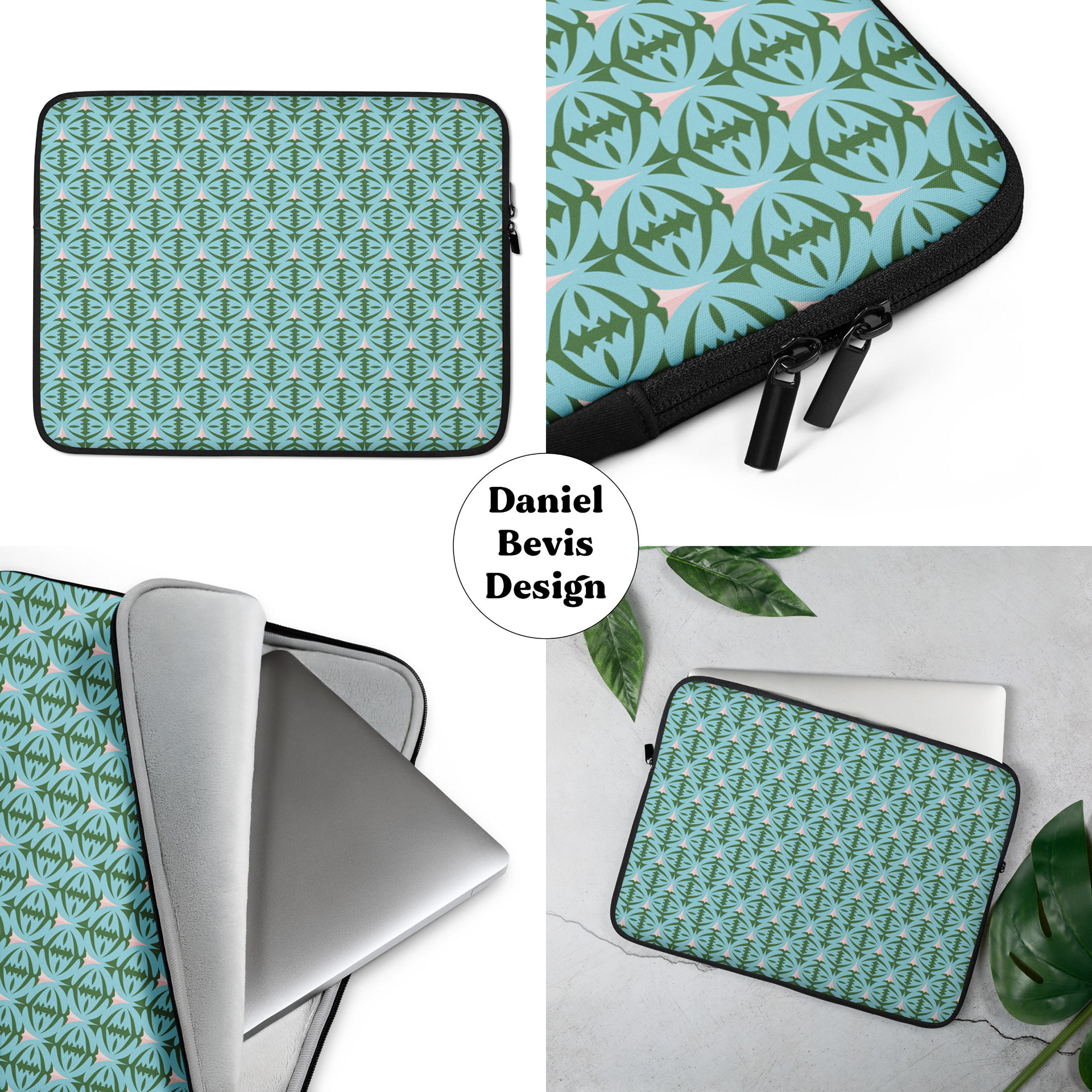 FOREST GUARDIANS - SPRING ROSE & JUNIPER_LAPTOP SLEEVE MOCKUPS