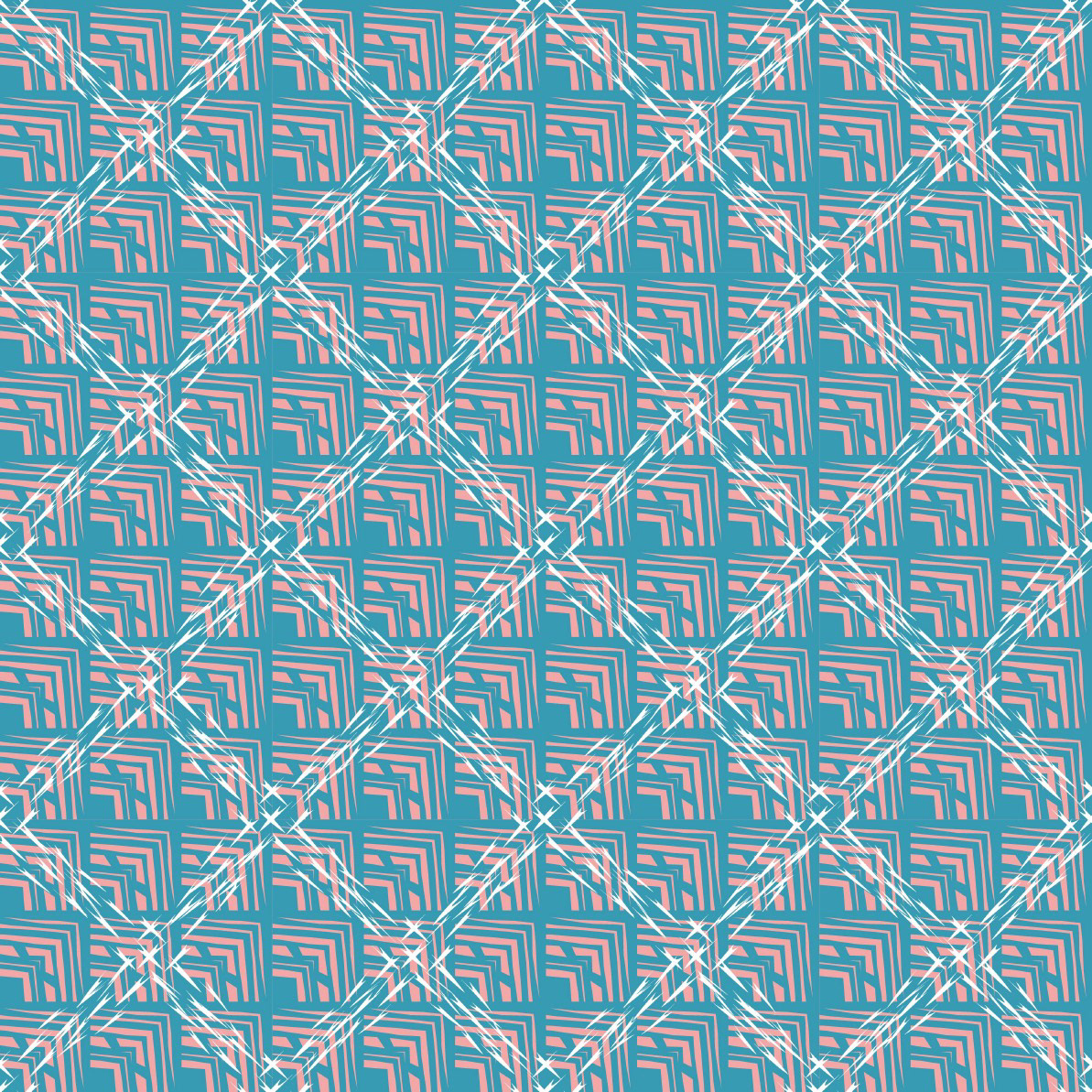 TRIBAL PRINT 2 - PINK & TEAL