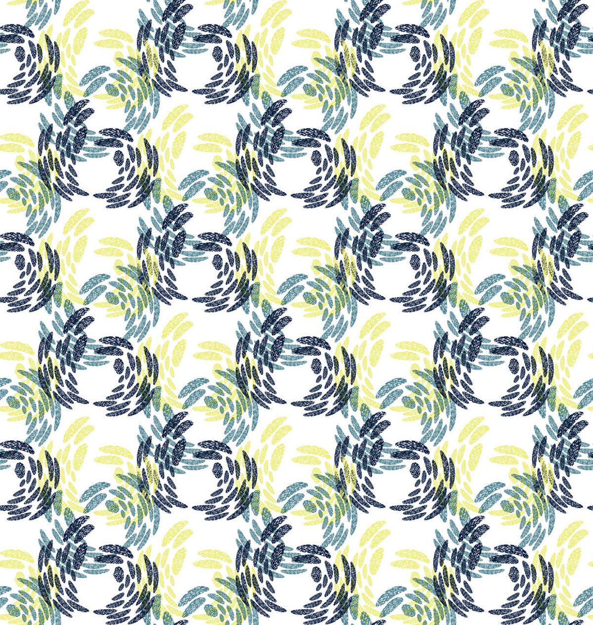 ABSTRACT TROPICAL YELLOW & BLUE BUTTERFLIES