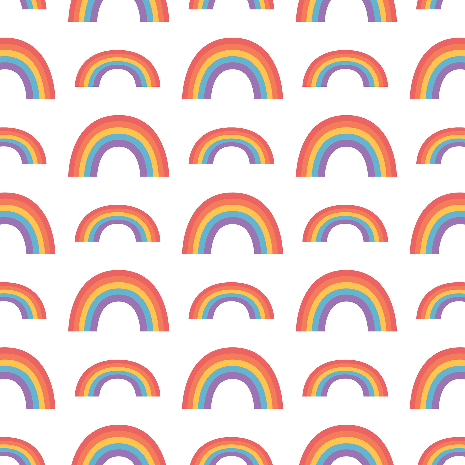RAINBOWS PATTERN - WHITE