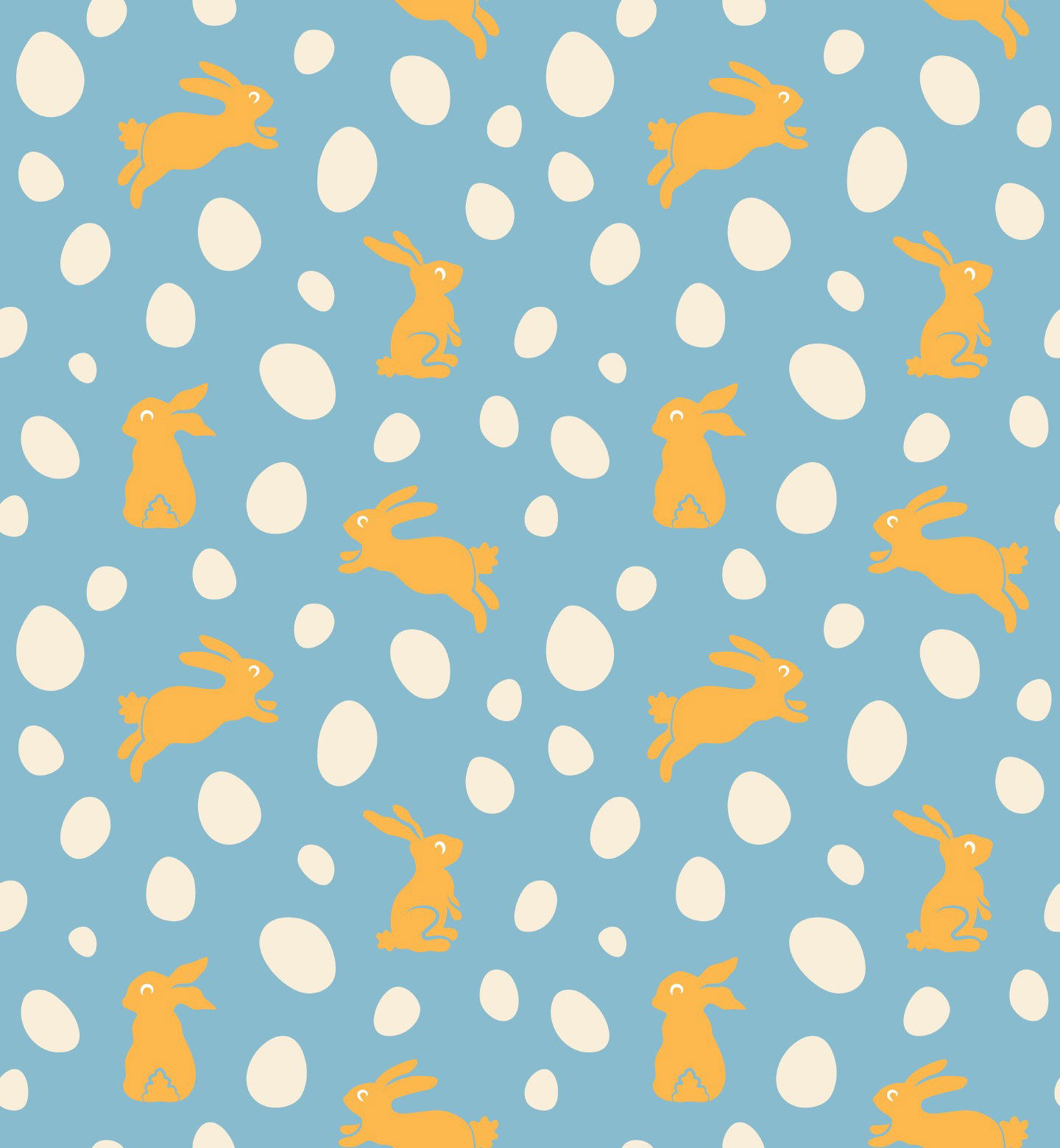EASTER BUNNIES & EGGS CHEERFUL B/Y