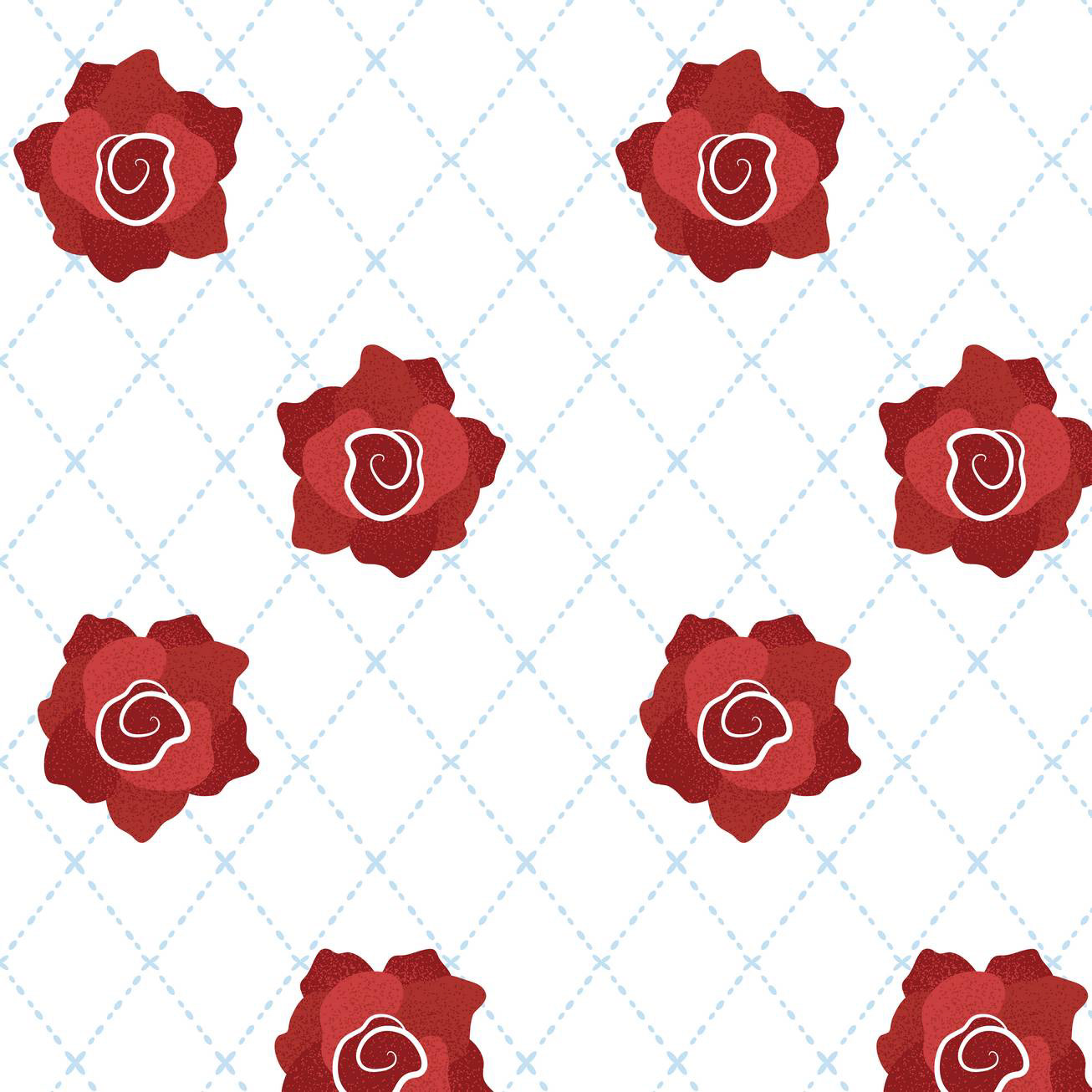 ROSE FLORAL DIAMOND LACE