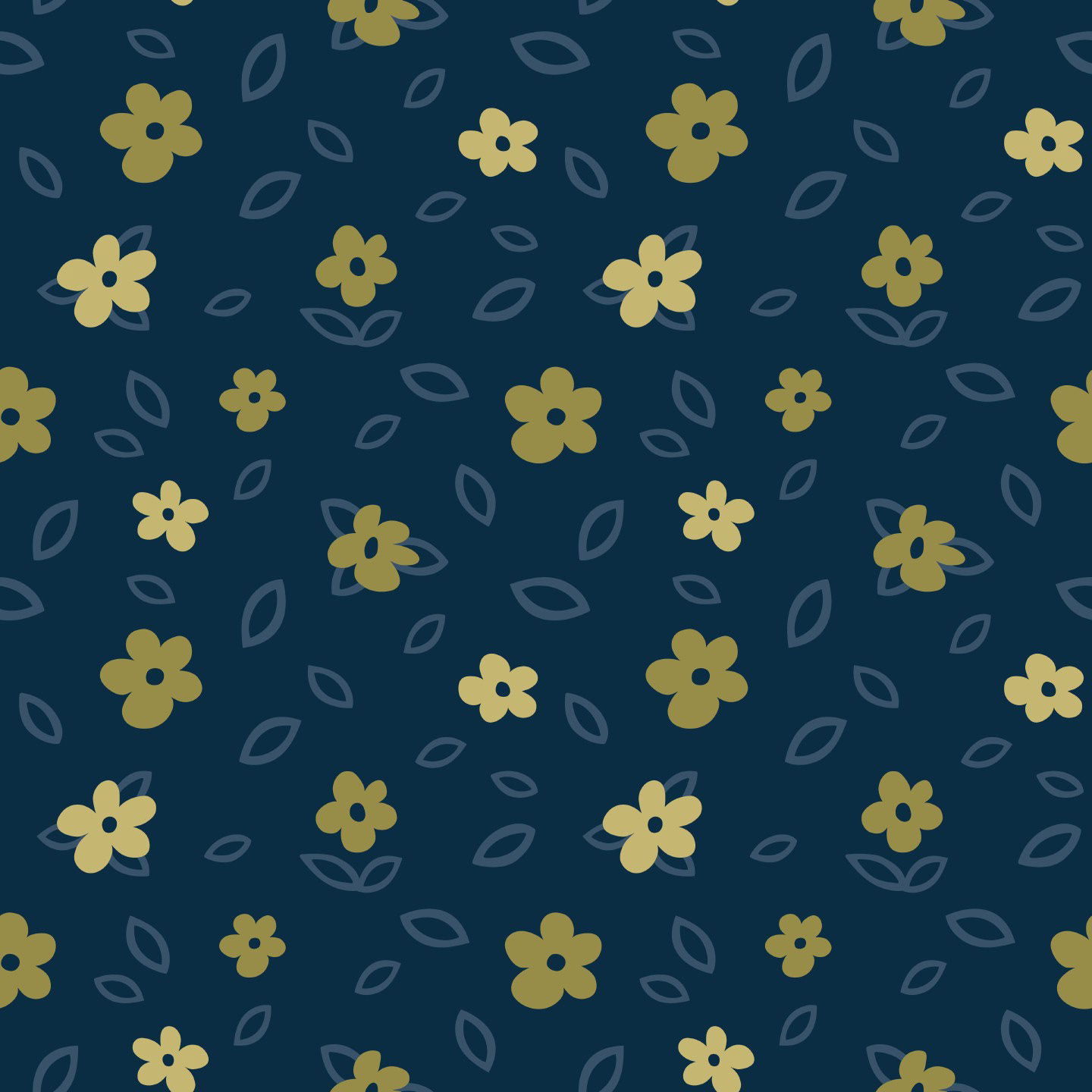 MINIMAL NAVY & GOLD FLORALS