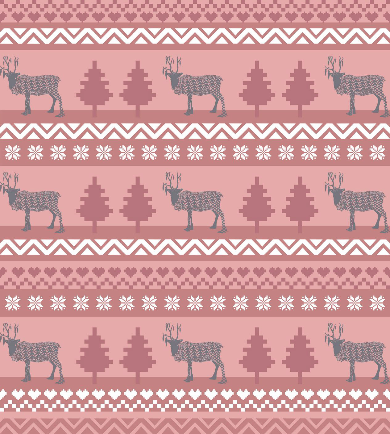 UGLY XMAS REINDEER - PINK & GREY