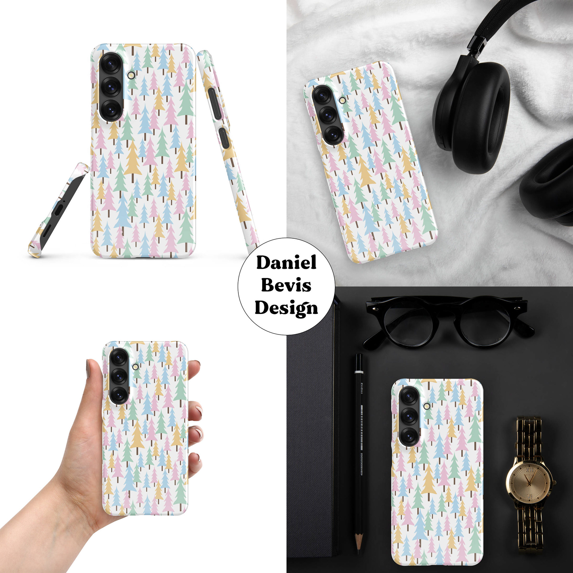 PASTEL WINTER WOODLAND_SAMSUNG PHONE CASE MOCKUP COLLAGE