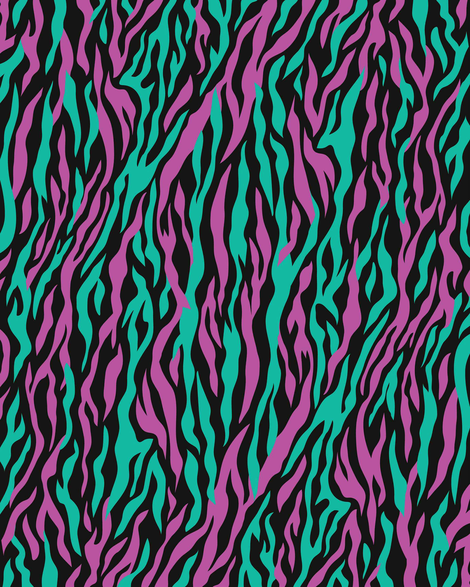 ZEBRA PRINT 1 - NEON TEAL & PURPLE, BLACK
