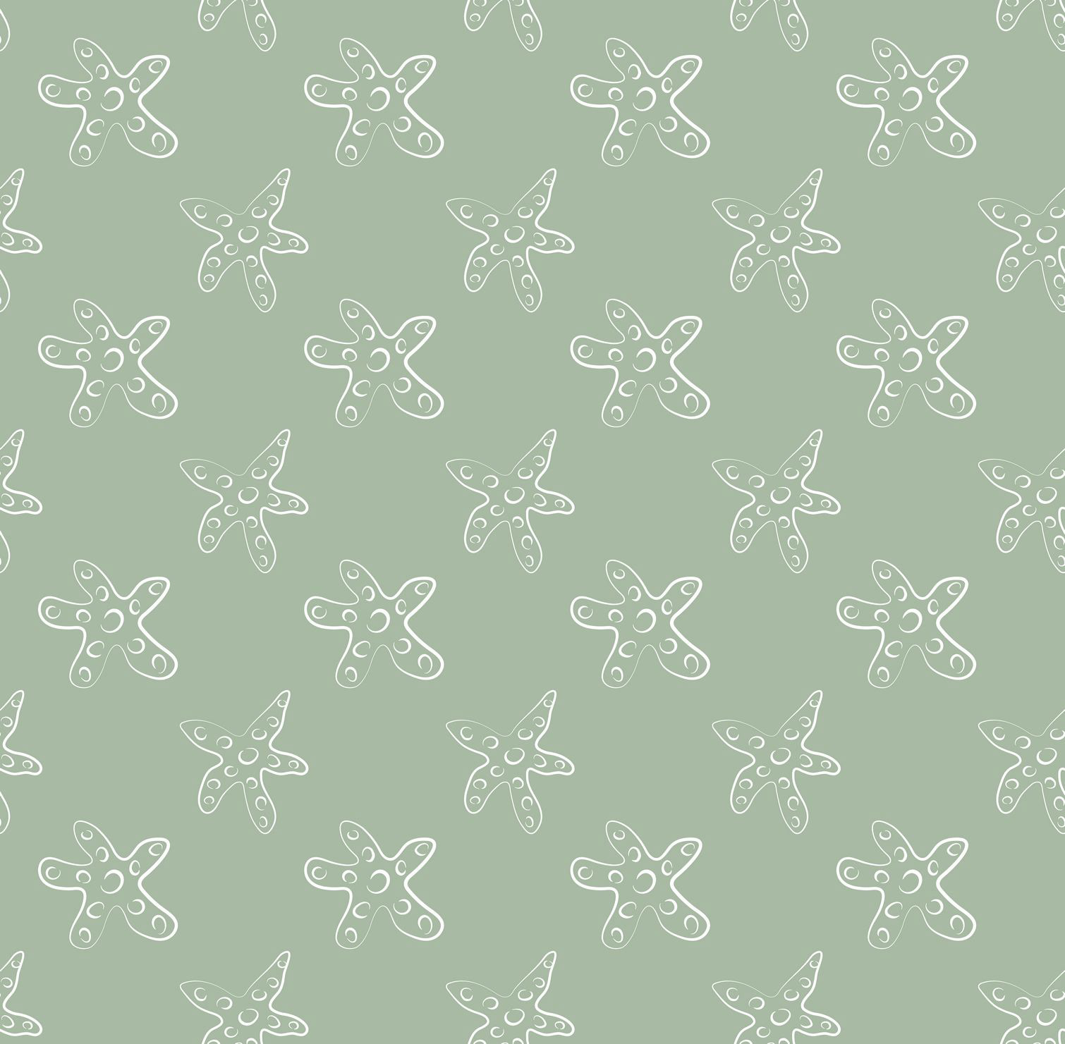 STARFISH 1 - SAGE GREEN & WHITE