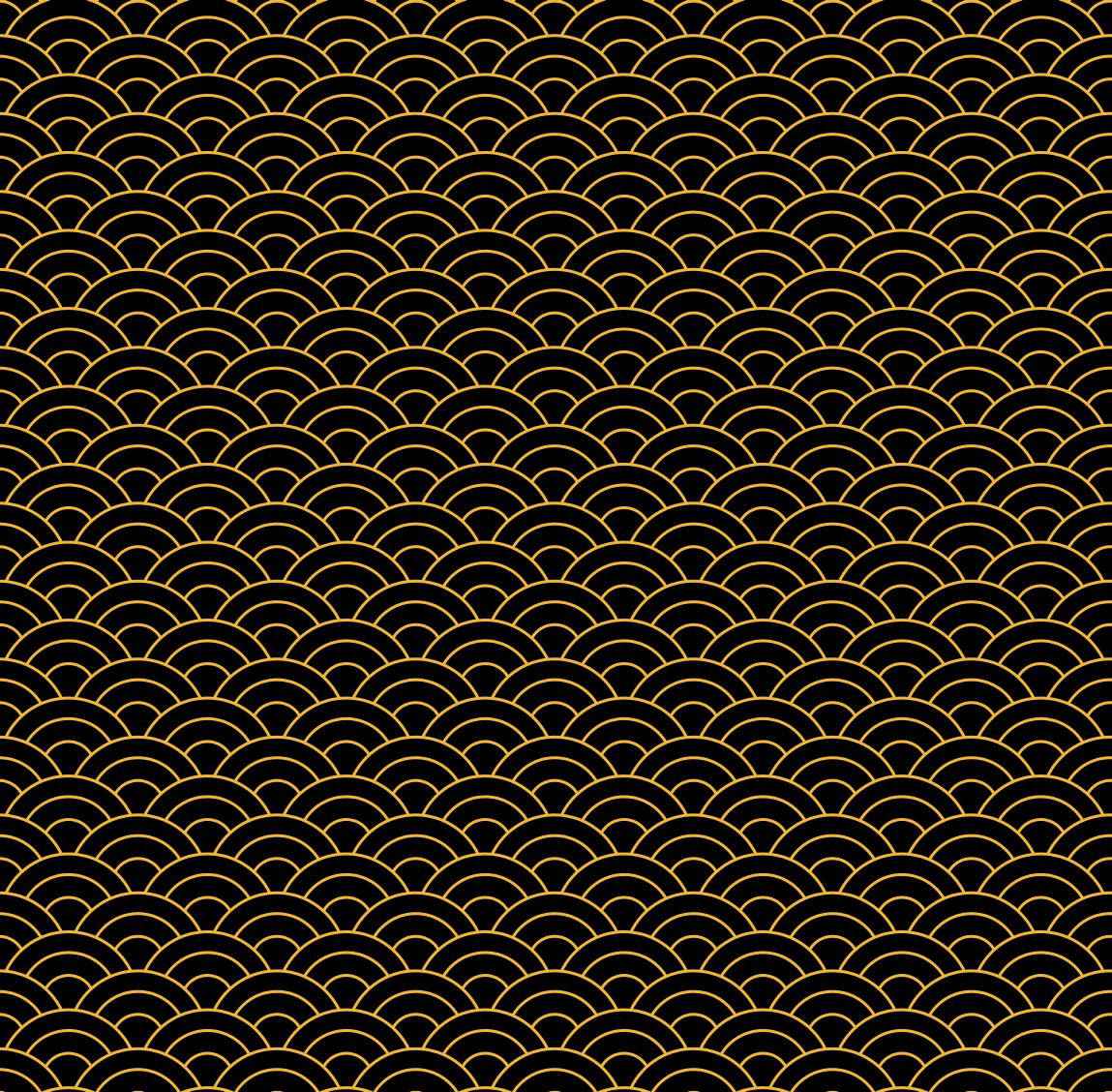 JAPANESE WAVES - BLACK AND GOLD