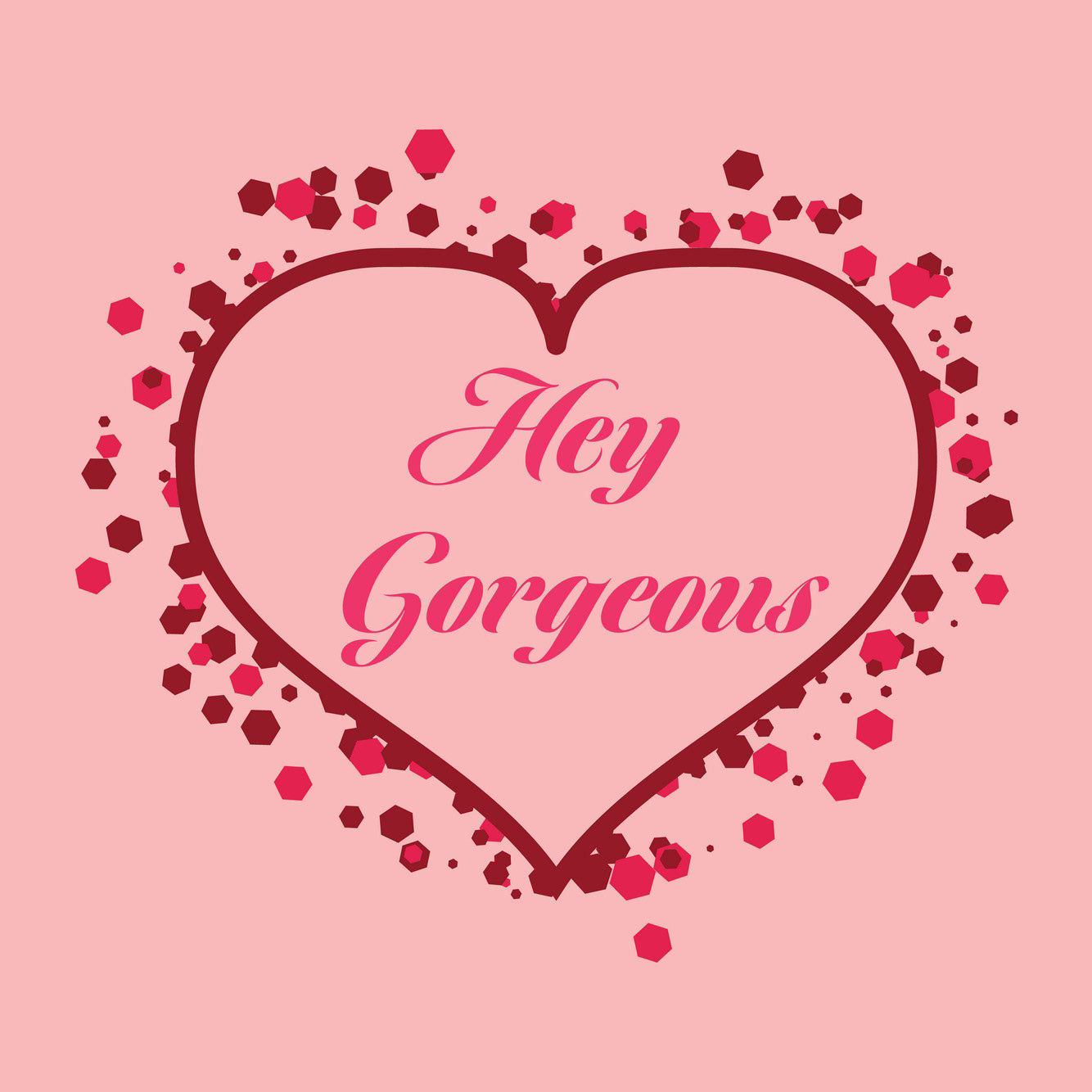 SPARKLING RUBY RED HEART - HEY GORGEOUS CARD