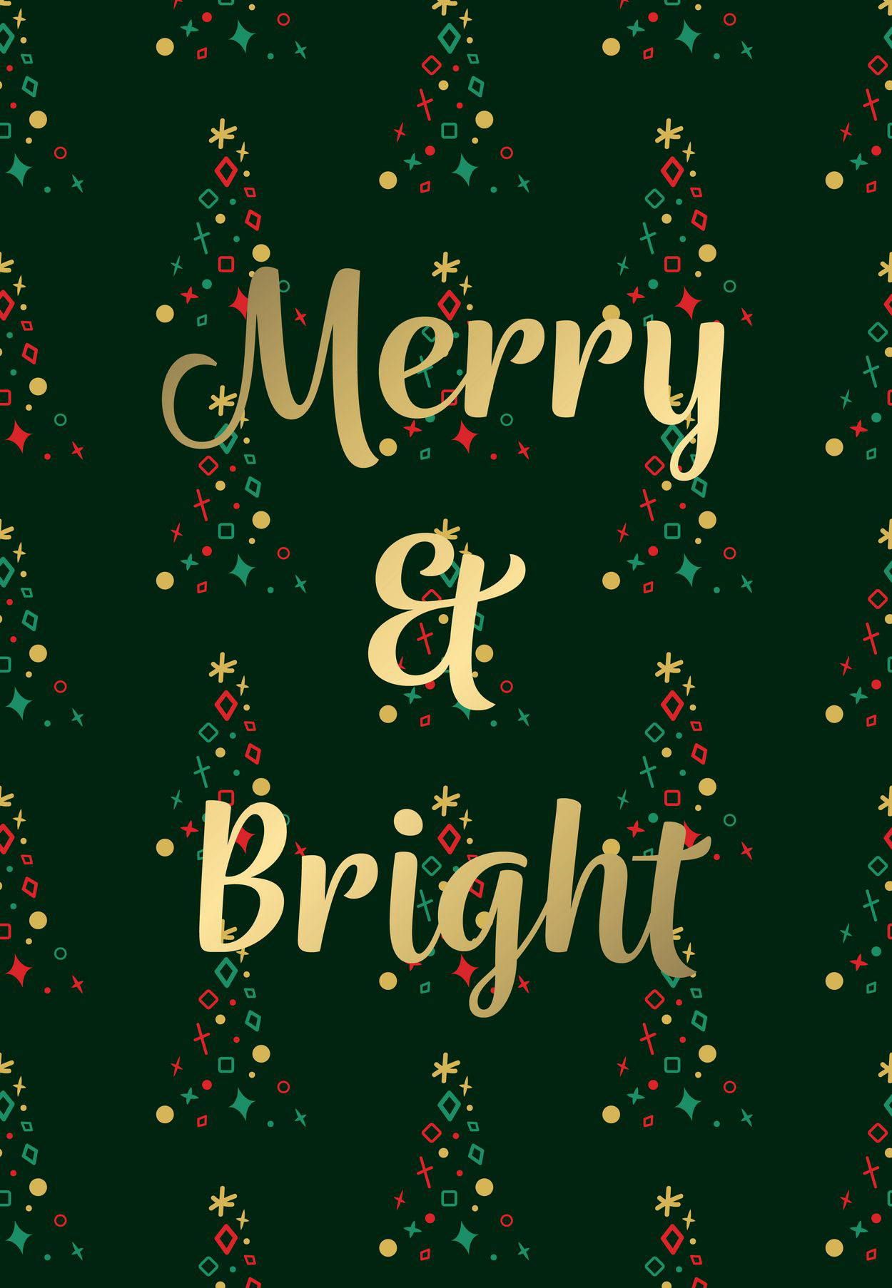 STARRY XMAS TREES EVERGREEN - MERRY & BRIGHT
