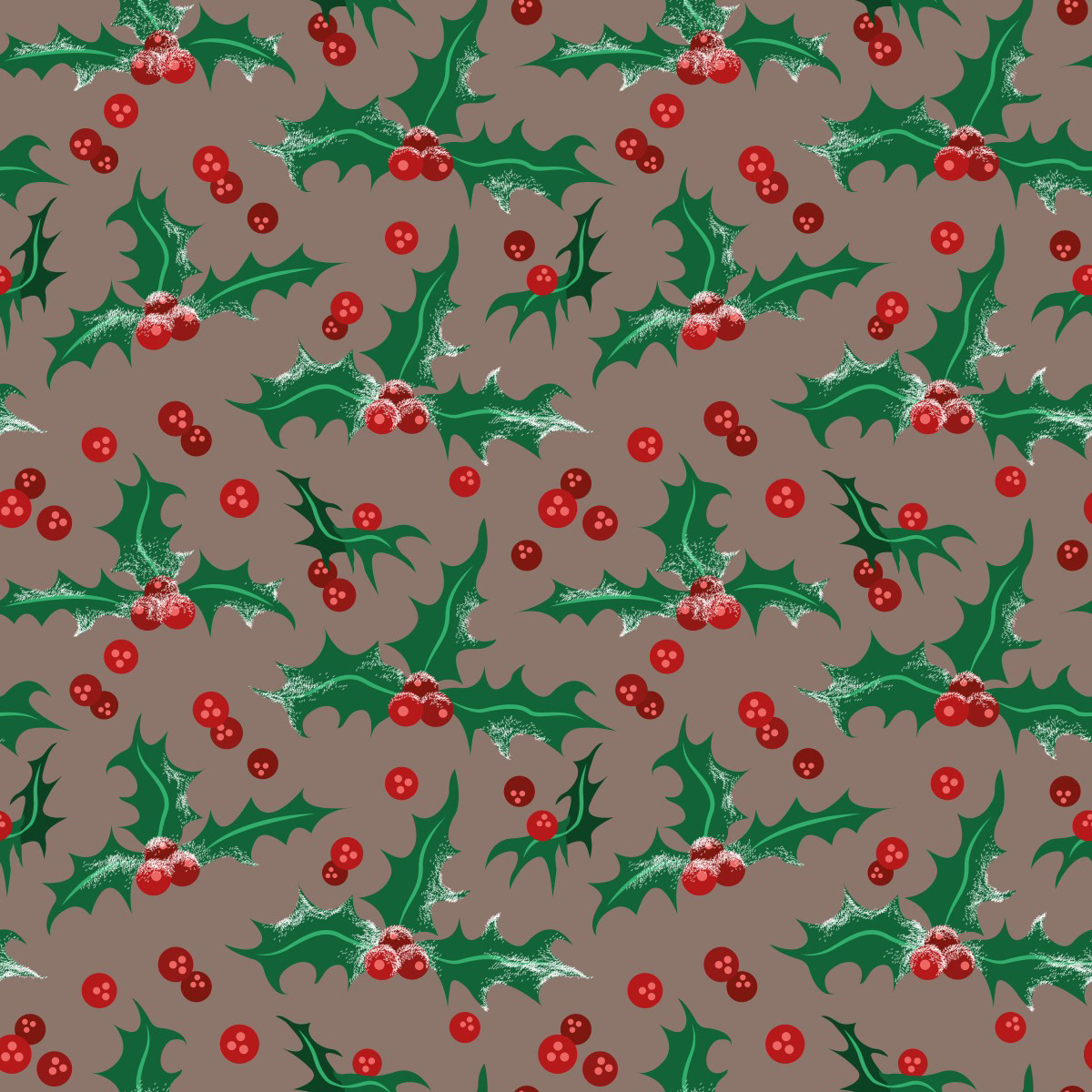 HOLLY PATTERN - MOCHA BROWN
