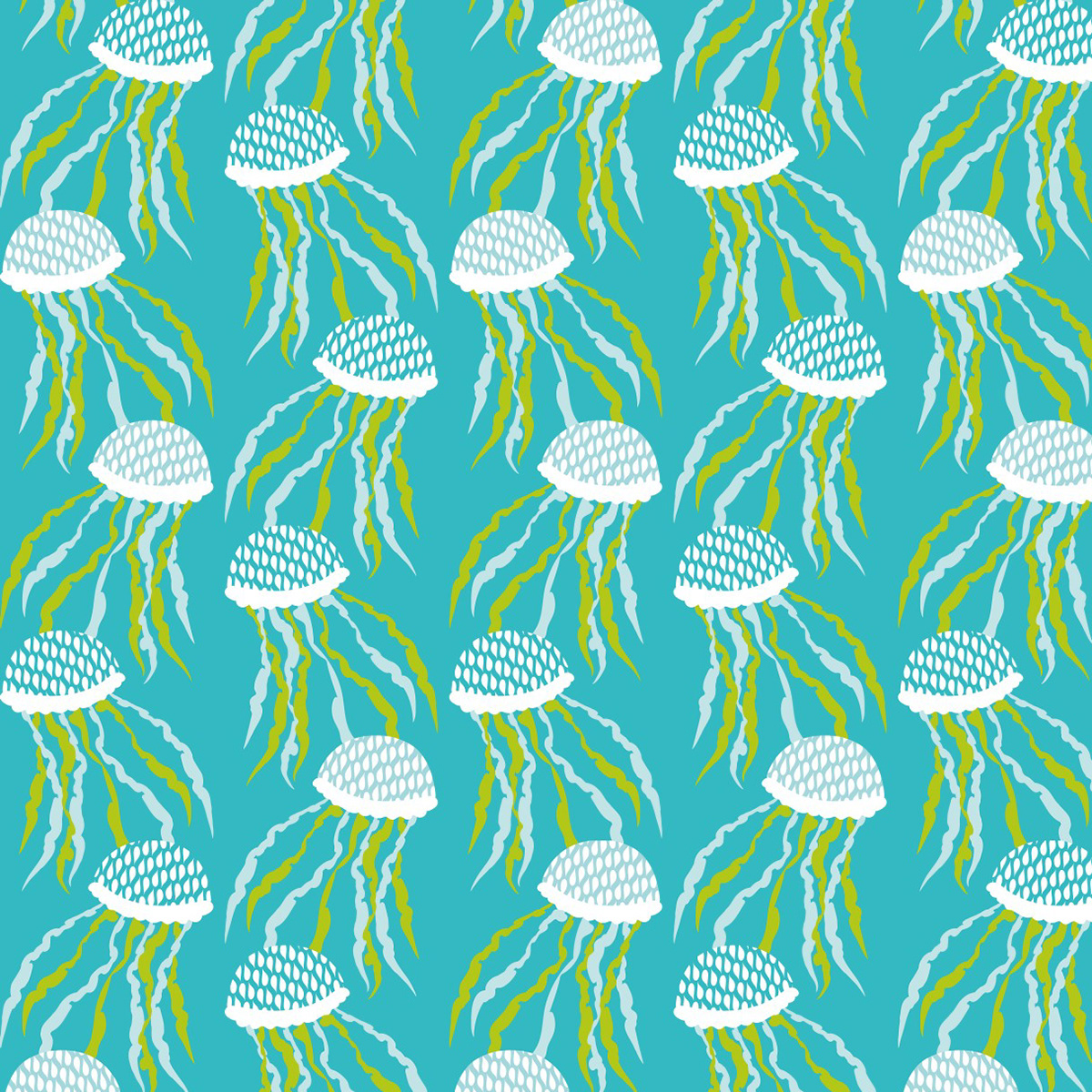 JELLYFISH BLOOM - LUSH TEAL & GREEN