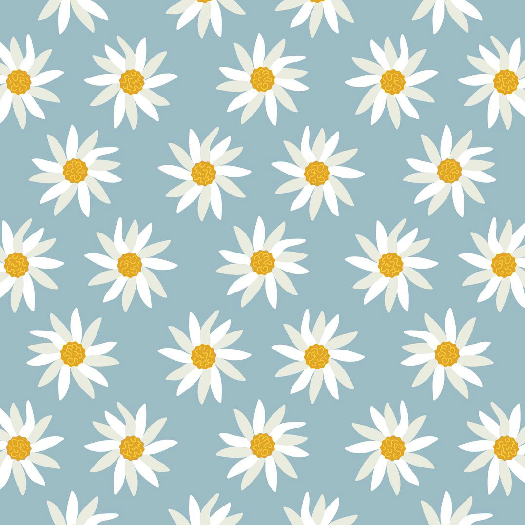 DAISIES 1 - SEAFOAM MIST BLUE