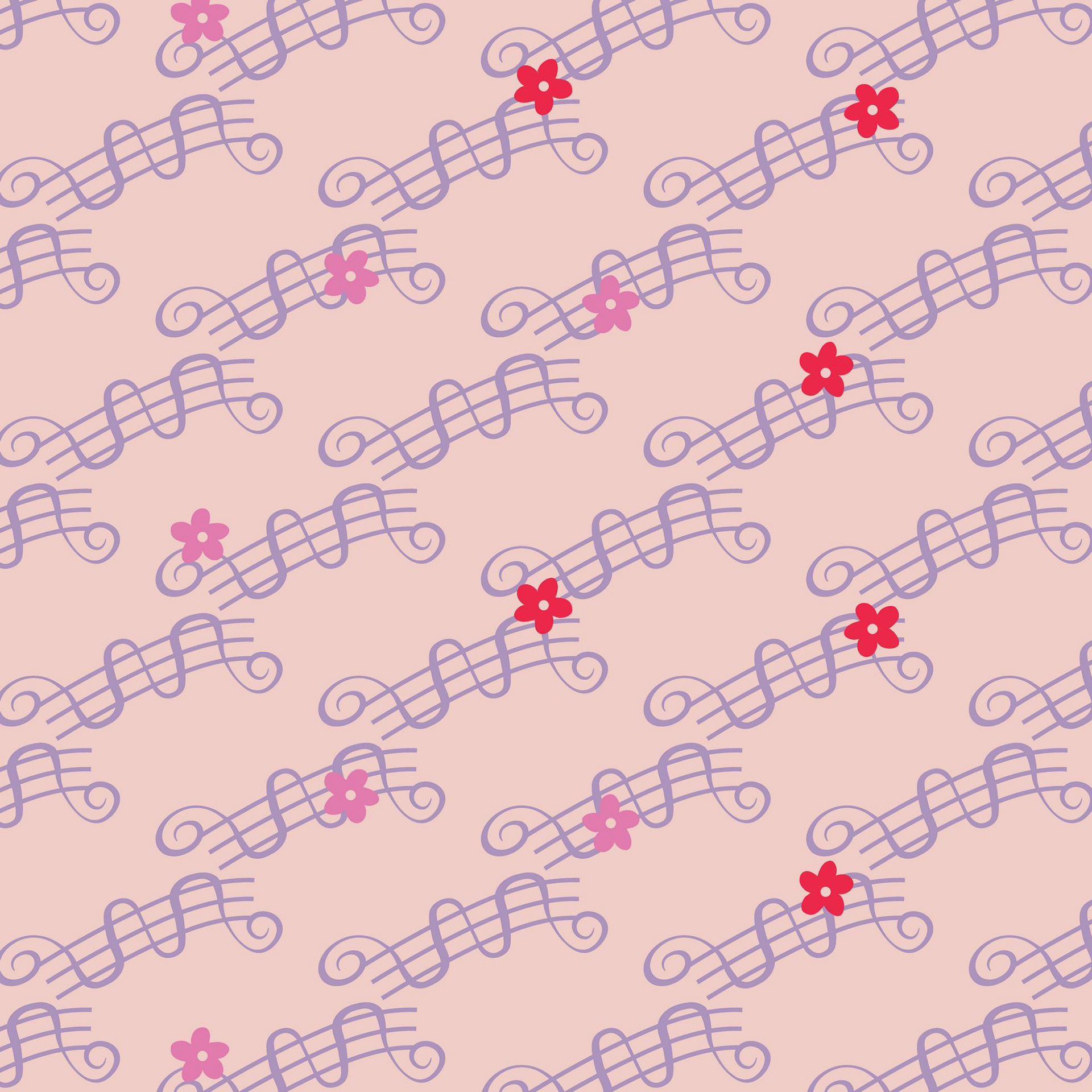 SPRING'S SONG - FUCHSIA, RED, LAVENDER & CREAM