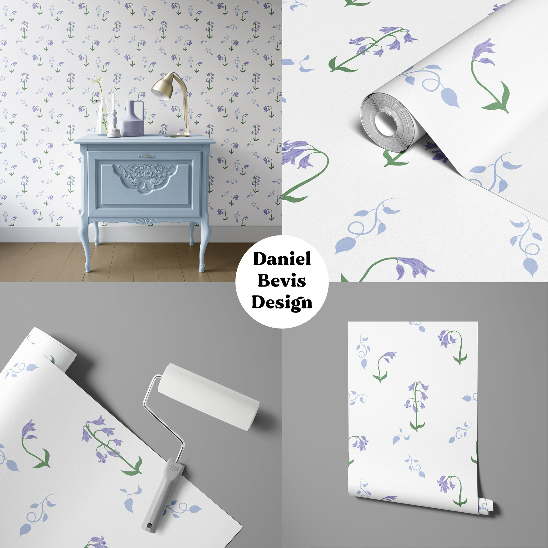 BLUEBELLS HOME LIFESTYLE WALLPAPER COLLAGE