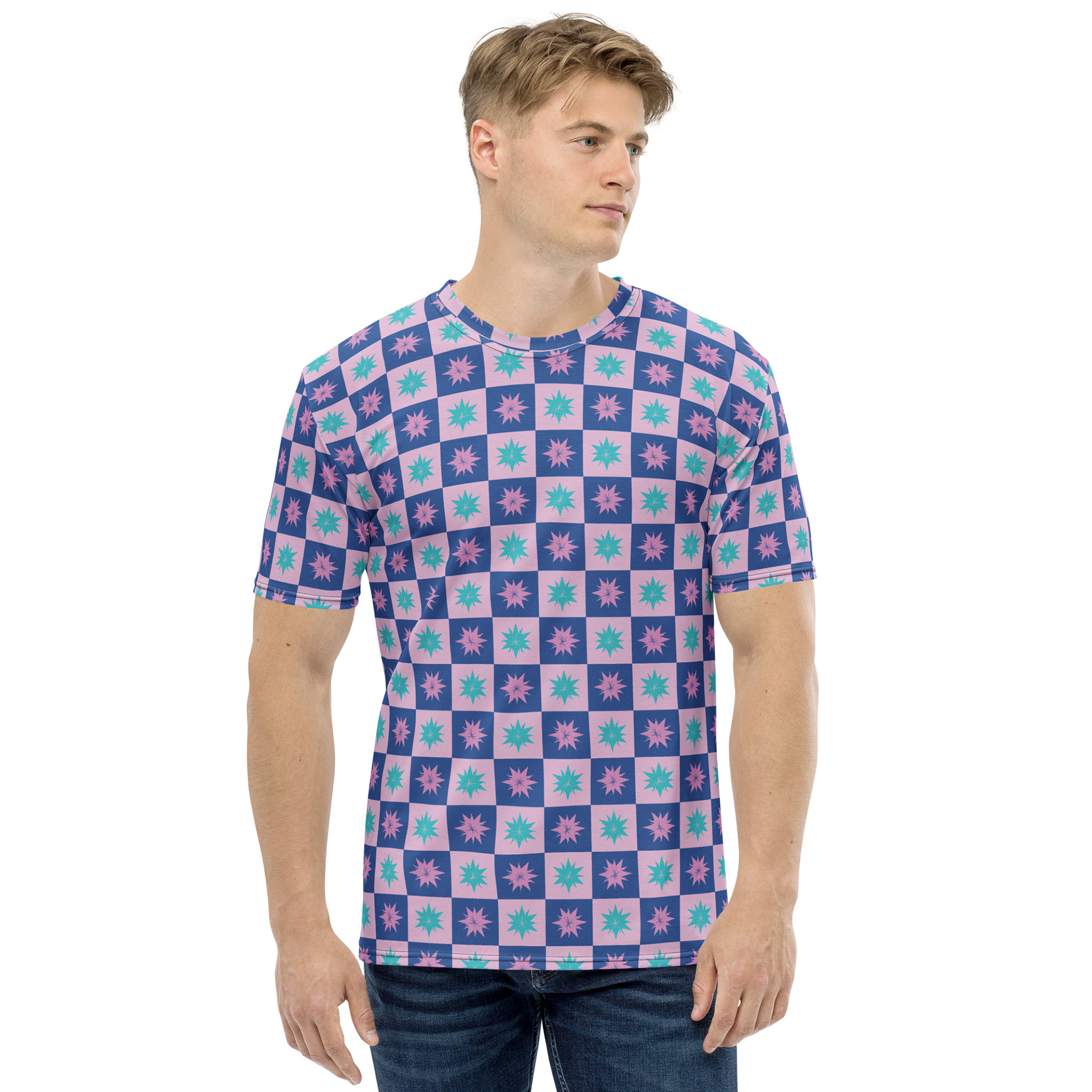CHECKER STARBURSTS - FAIRY WATER MAGIC_ALL OVER GRAPHIC TEE - LIFESTYLE MENS FRONT