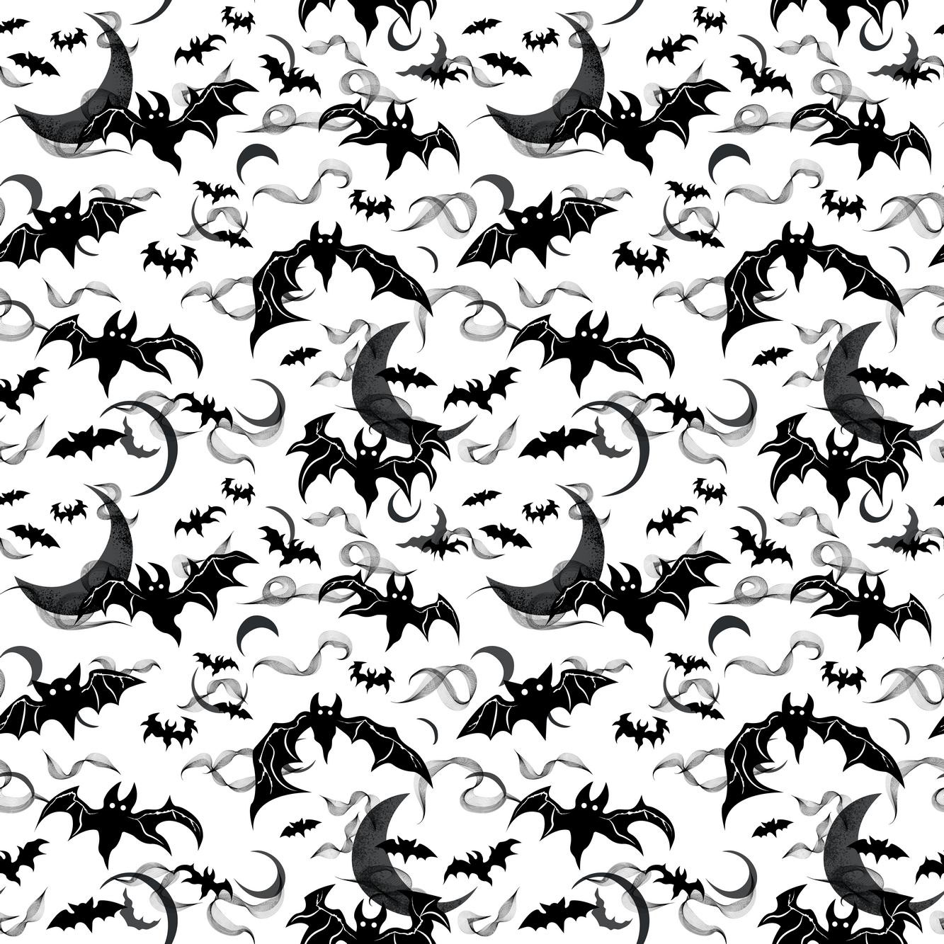 BATS & SPOOKY MOONS - GOTHIC MONOCHROME