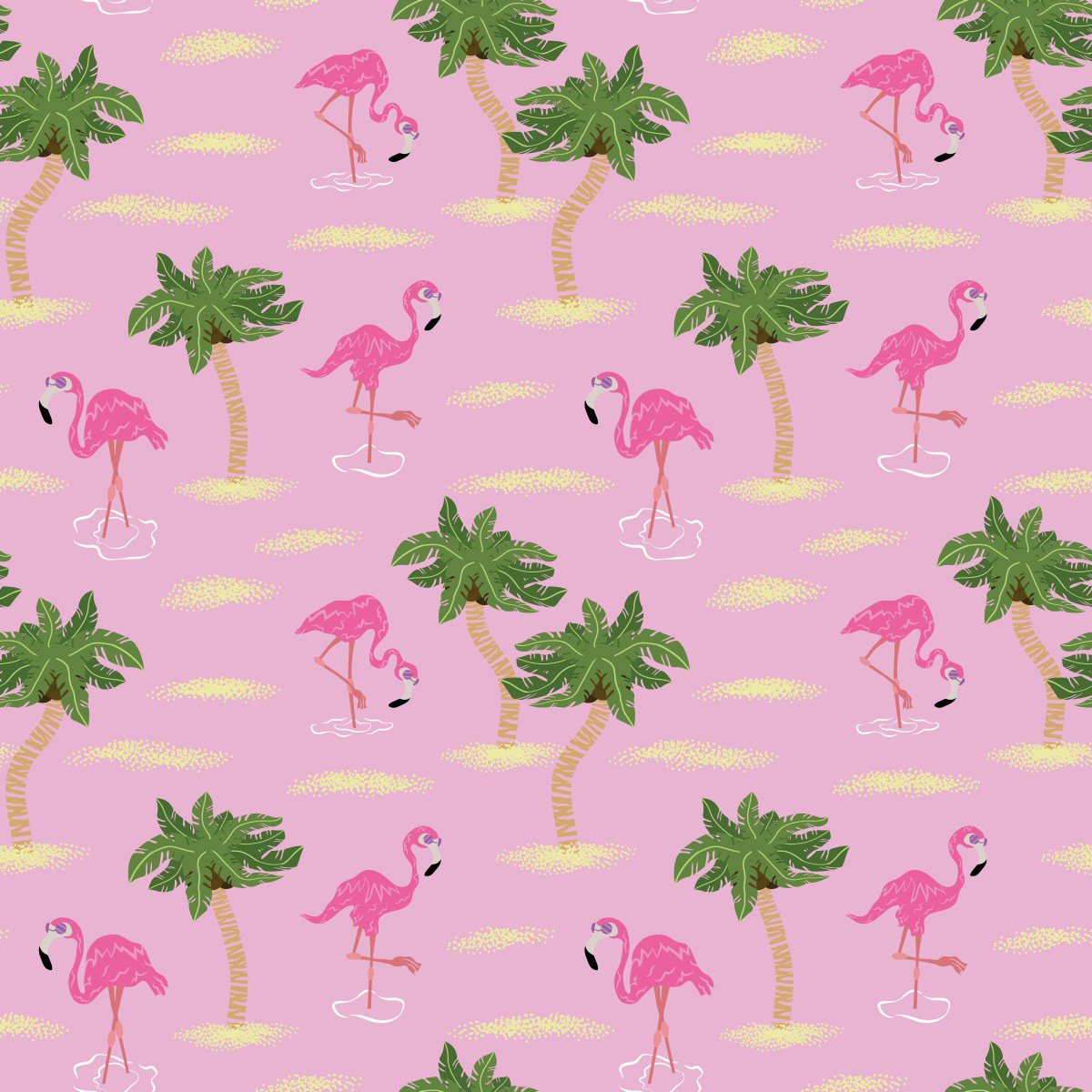 TROPICAL FLAMINGOS - PINK BLUSH