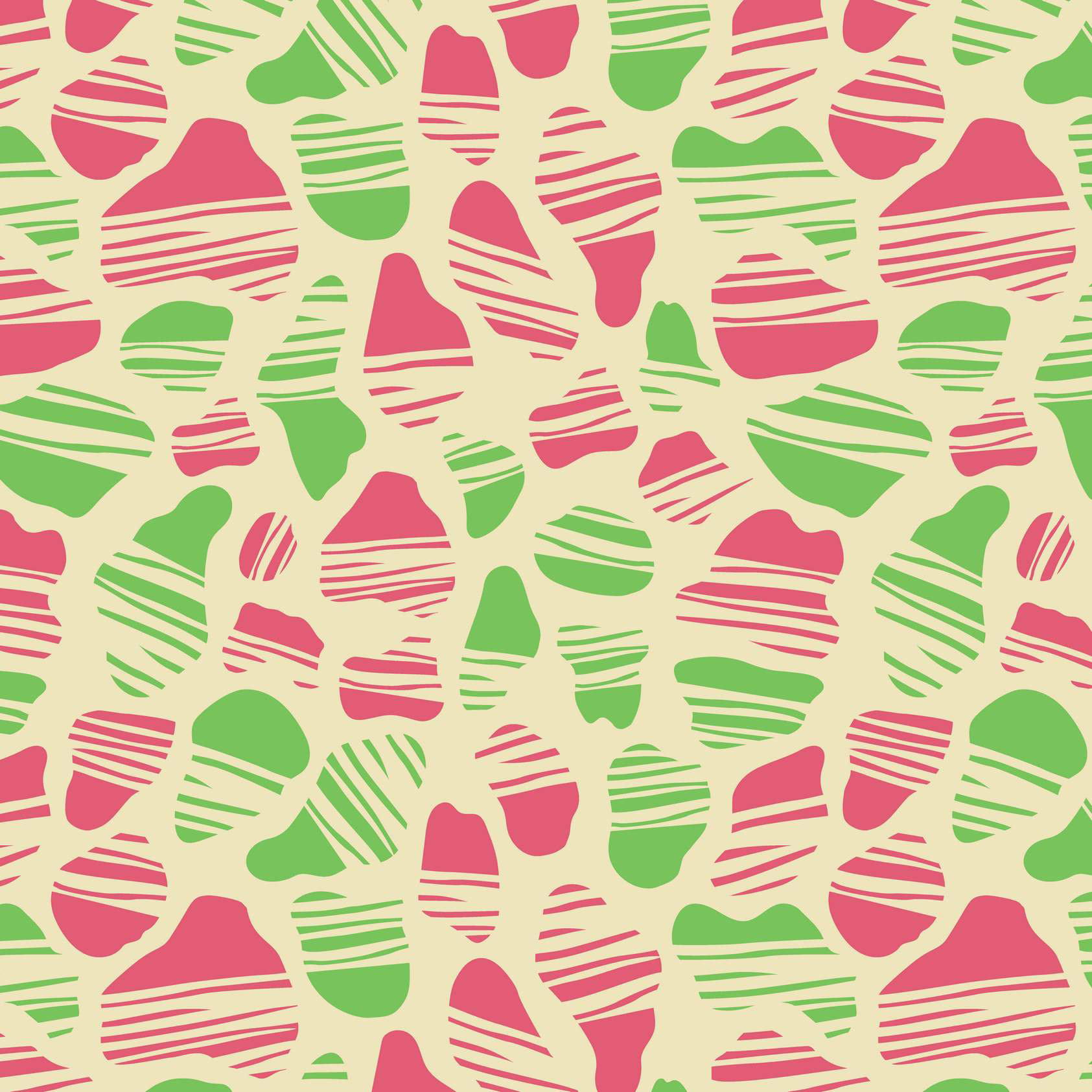SPOTTED OKAPI PRINT - BLOSSOM PINK, GREEN & CREAM