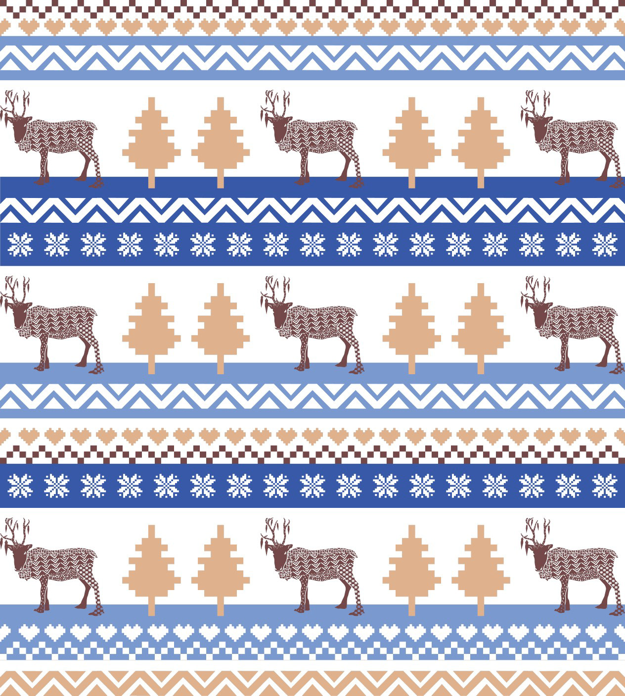 FAIRISLE CLASSIC PATCHWORK UGLY SWEATER REINDEER