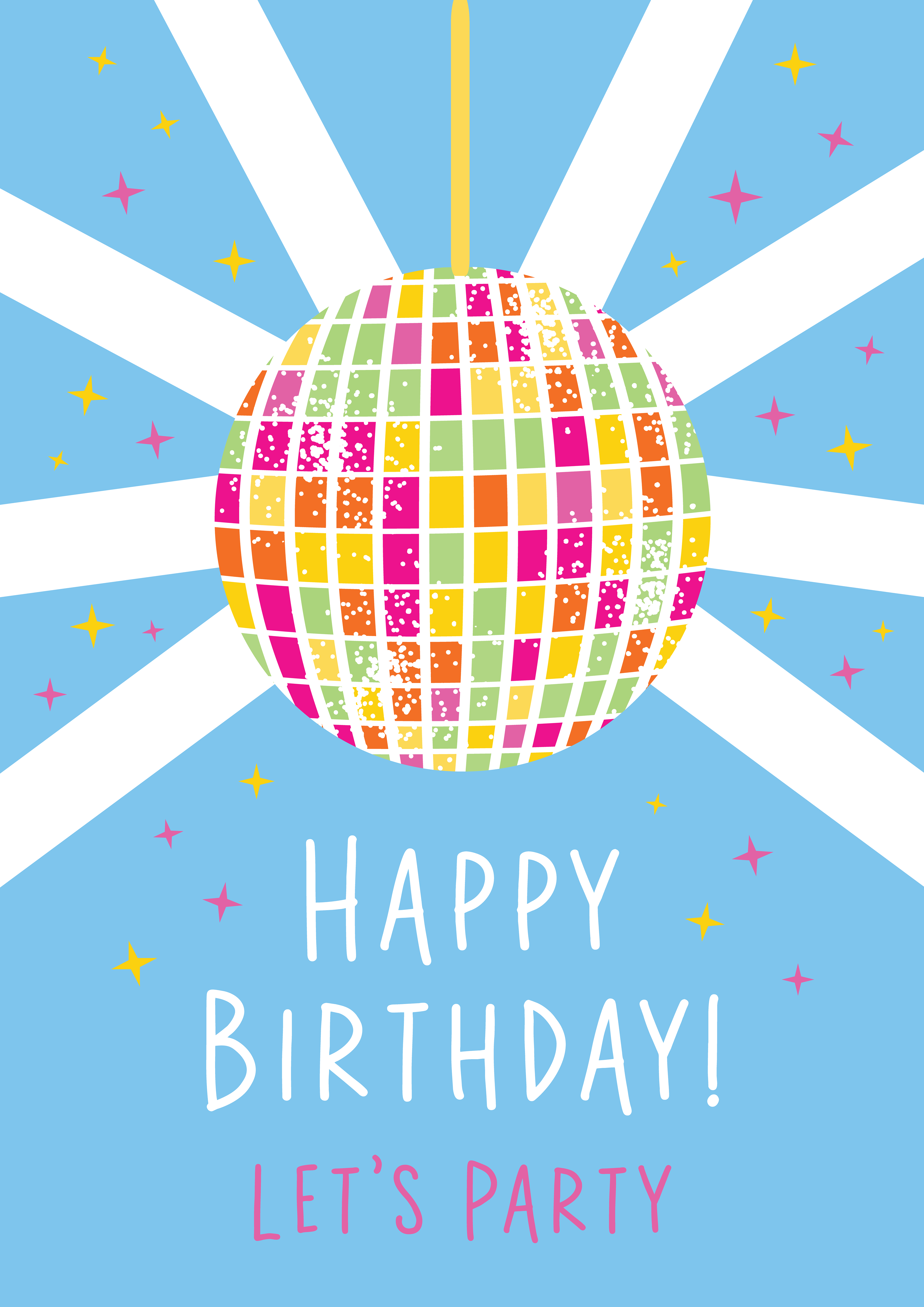 HAPPY BIRTHDAY DISCO BALL - FRUITY SUMMER CARD