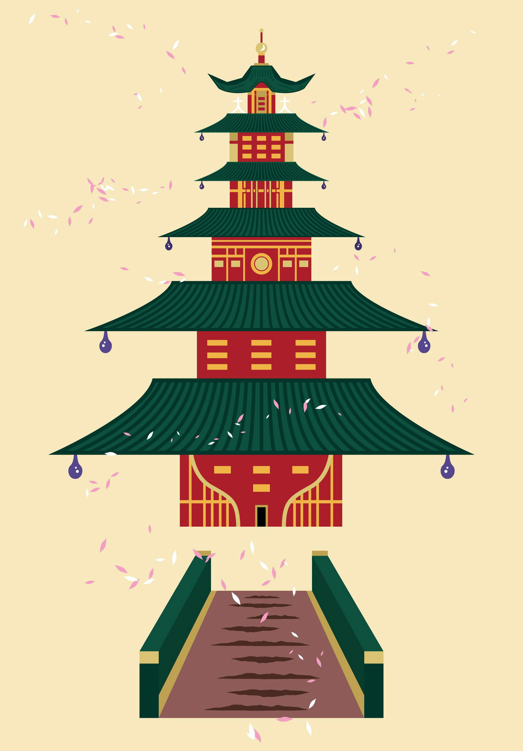 SHINTO TEMPLE - PALE GOLD