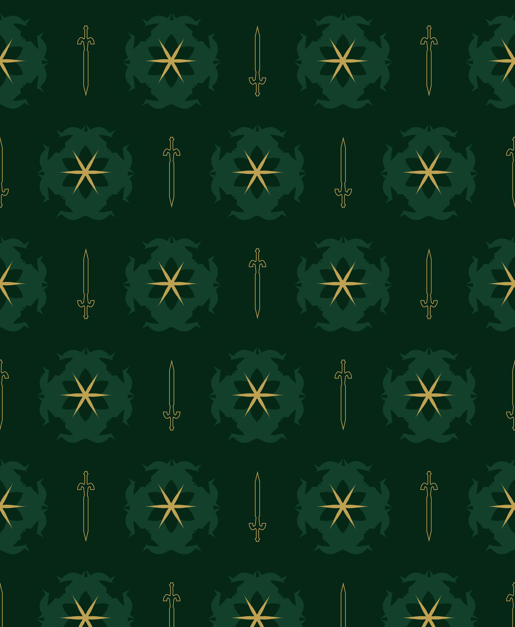 FLOWER KNIGHT - JADE GREEN & GOLD