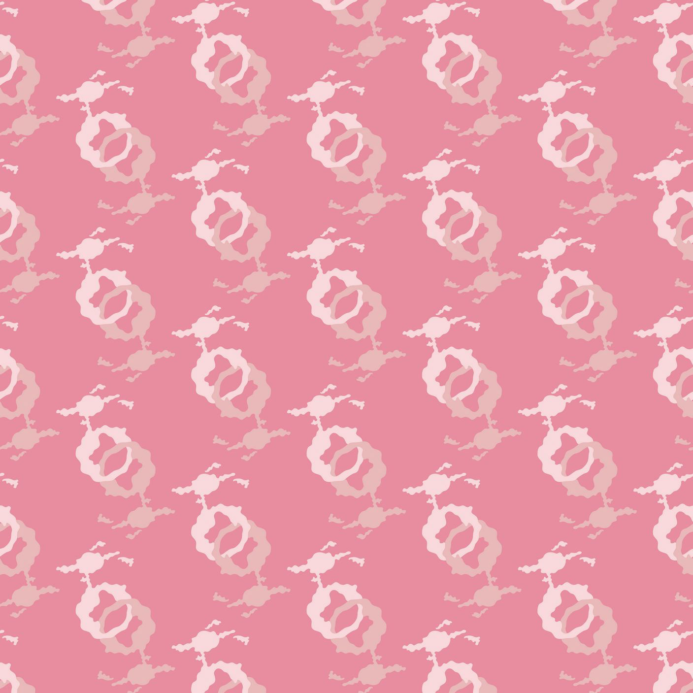 ABSTRACT AQUA RINGS - CHERRY BLOSSOMS