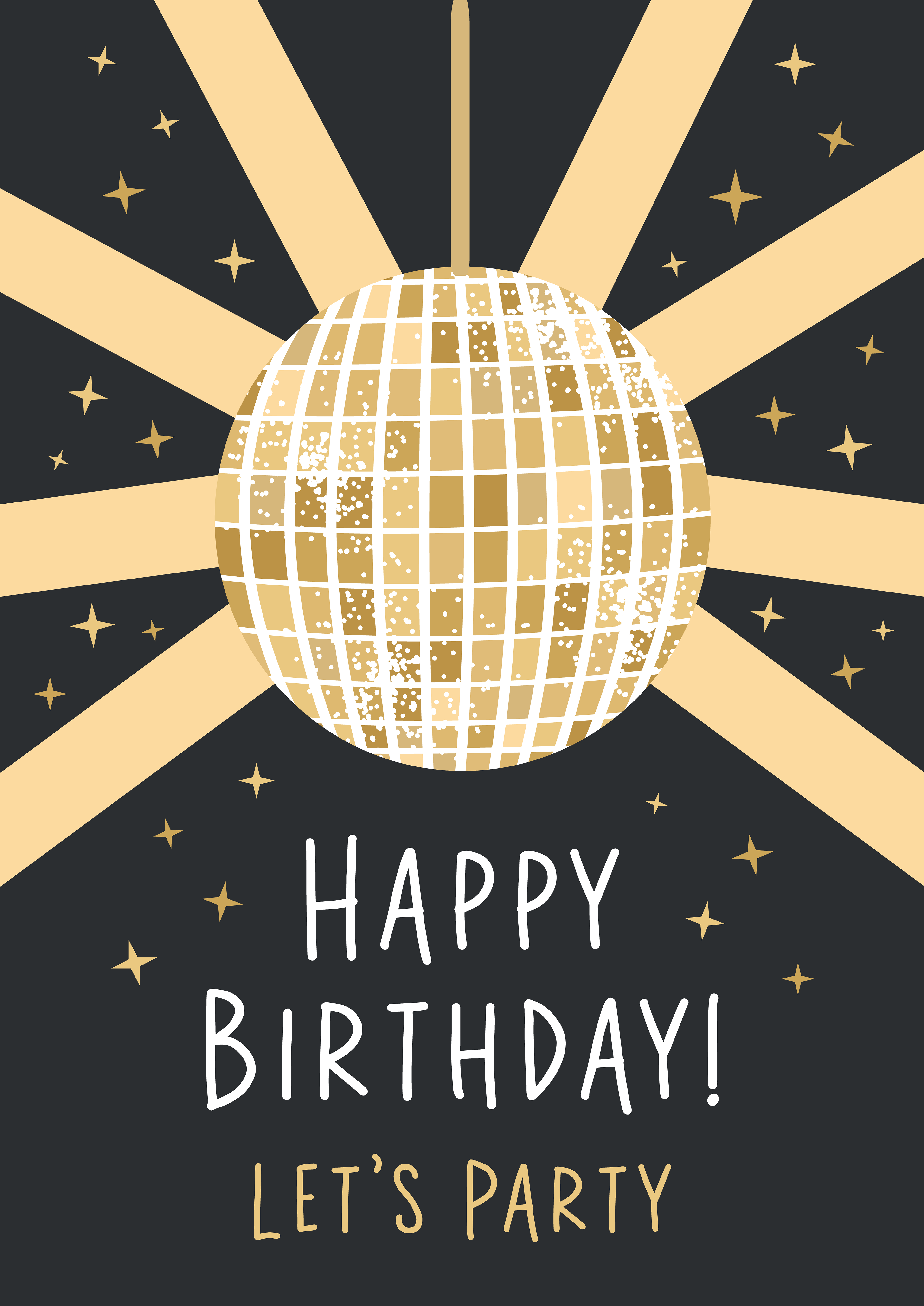HAPPY BIRTHDAY DISCO BALL - CLASSIC GOLD CARD